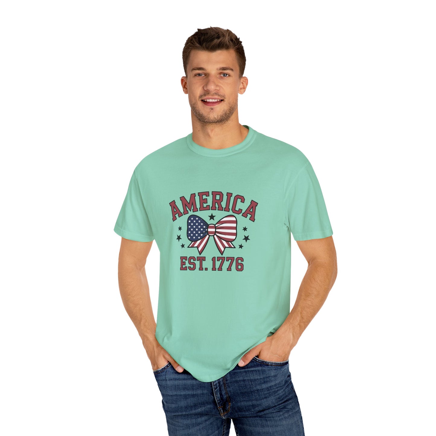 Comfort Colors USA Shirt, 4th of July shirt, America est 1776 shirt, red white blue shirt, summer patriotic shirt for women, gift fo her