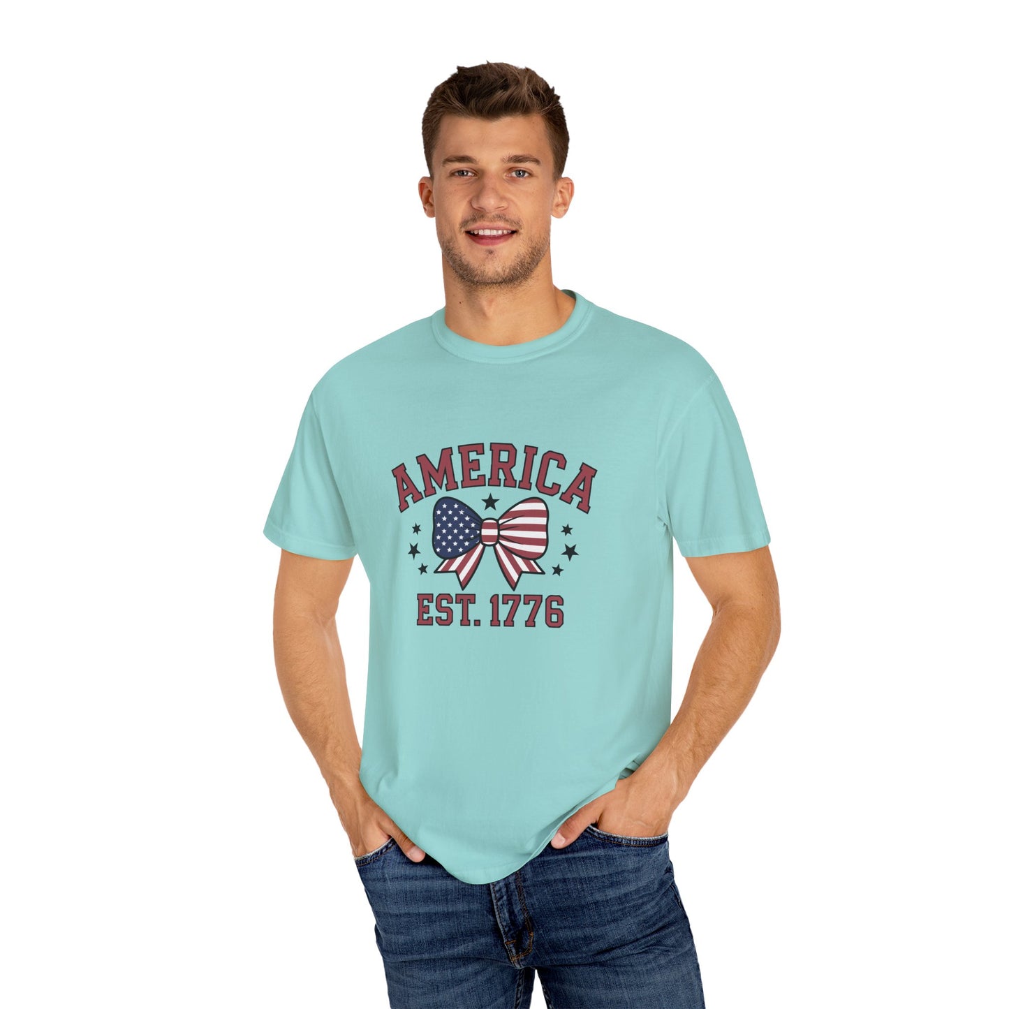 Comfort Colors USA Shirt, 4th of July shirt, America est 1776 shirt, red white blue shirt, summer patriotic shirt for women, gift fo her