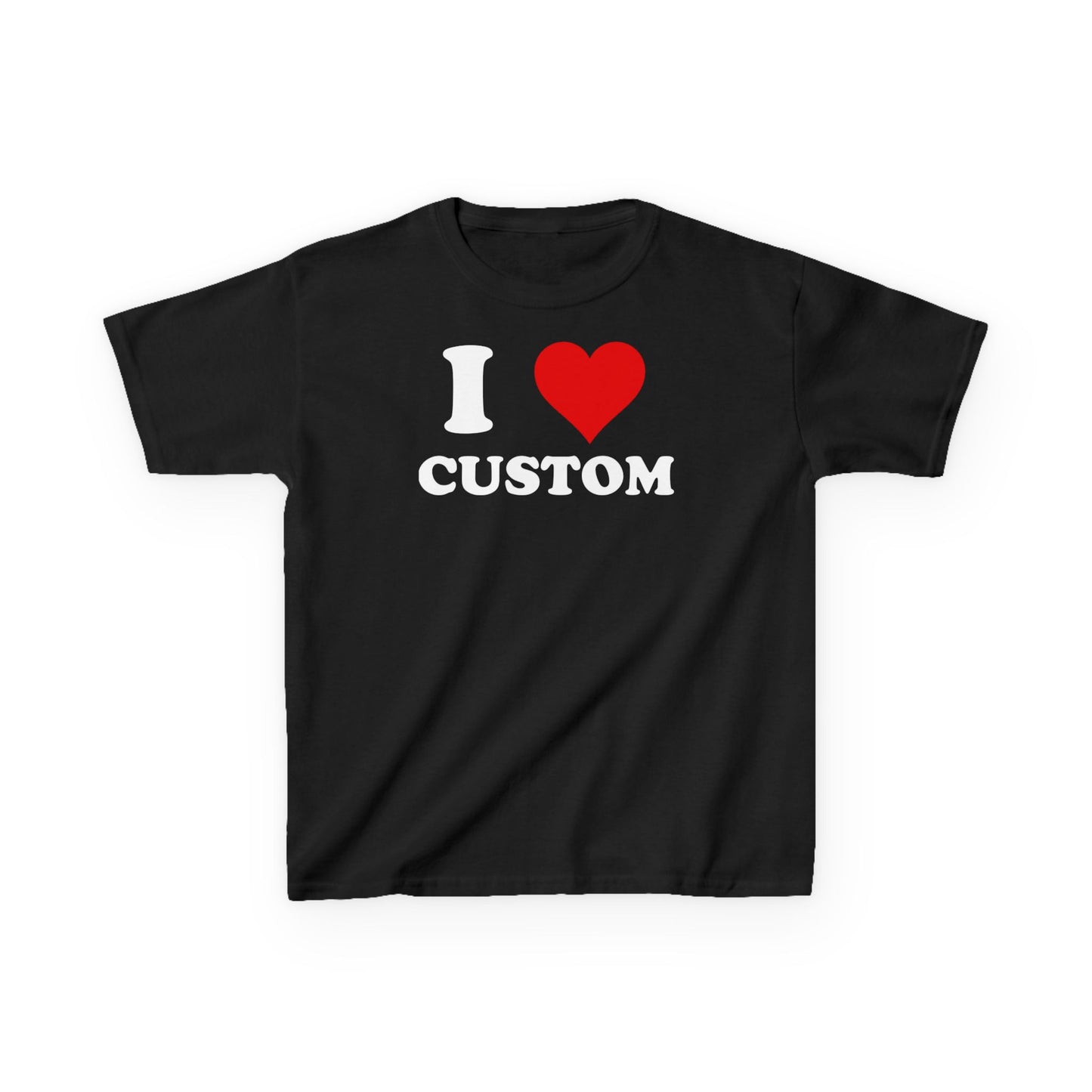 I Love Custom Baby Tee, Custom 90s TShirt, Custom 90s TShirt, Trendy Y2K Clothing, I Heart Custom Shirt, Personalized Text Baby Tee