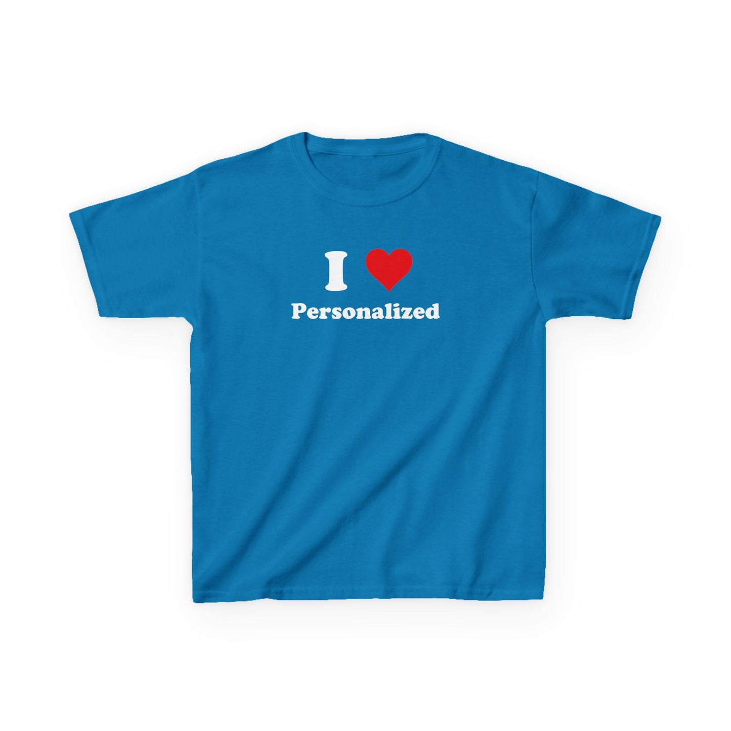 I Love Custom Baby Tee,I Heart Custom shirt, Personalized women fitted tee, Custom 90s TShirt,Personalized custom T-Shirt,Custom Y2K TShirt,