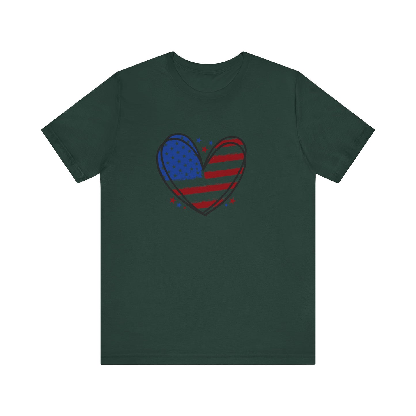 USA Flag Heart Shirt, Patriotic 4th of July Shirt, American Flag Tee, Fourth of July Shirt for Women ,USA Tee , Flag Heart T-Shirt , gift