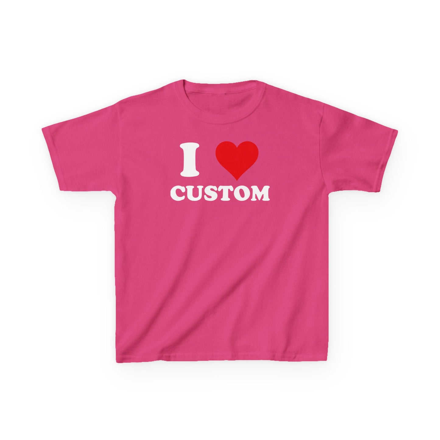 I Love Custom Baby Tee, Personalized Y2K T-Shirt, Trendy Y2K Clothing, Custom 90s TShirt, Custom I Heart Baby T, I Heart T Shirt Custom,