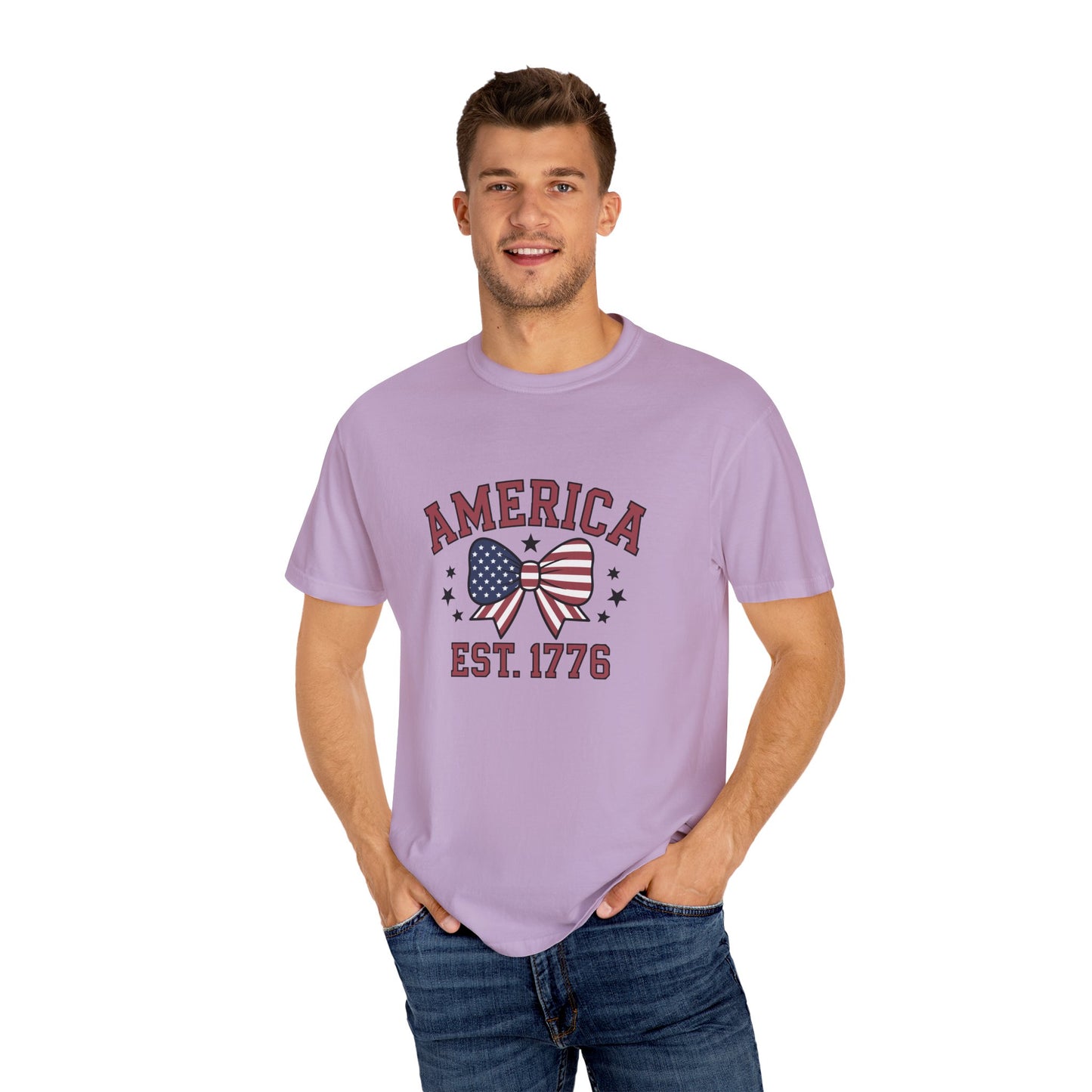 Comfort Colors USA Shirt, 4th of July shirt, America est 1776 shirt, red white blue shirt, summer patriotic shirt for women, gift fo her