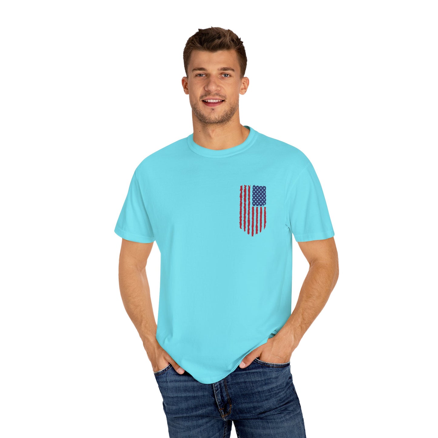 Comfort Colors Men's American Flag Shirt, American flag 4th of July shirt, Men's American Flag Shirt, Patriotic Shirt, USA Flag Tee,