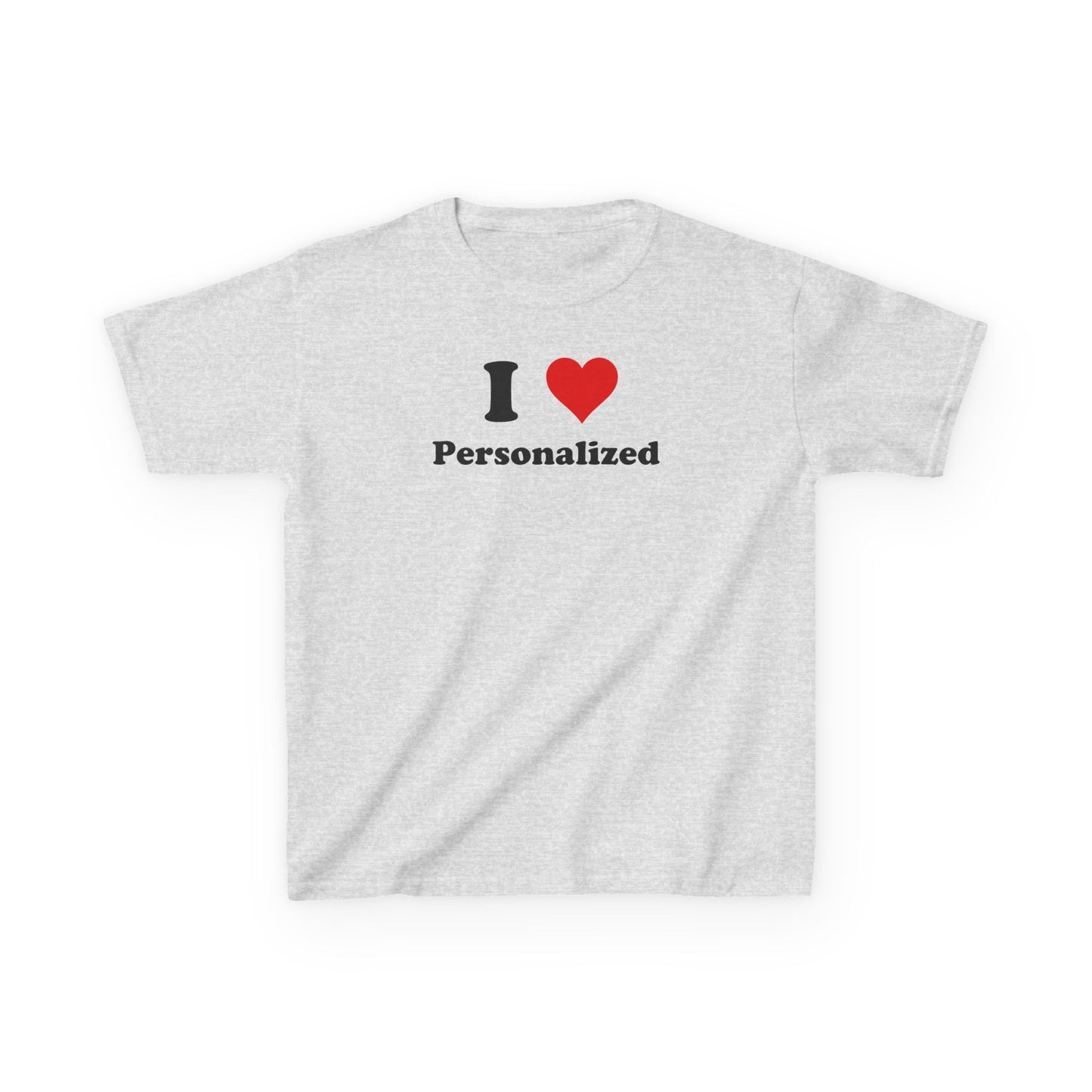 I Love Custom Baby Tee,I Heart Custom shirt, Personalized women fitted tee, Custom 90s TShirt,Personalized custom T-Shirt,Custom Y2K TShirt,