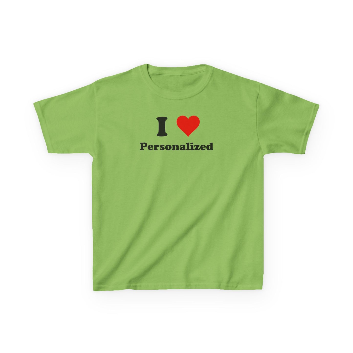 I Love Custom Baby Tee,I Heart Custom shirt, Personalized women fitted tee, Custom 90s TShirt,Personalized custom T-Shirt,Custom Y2K TShirt,