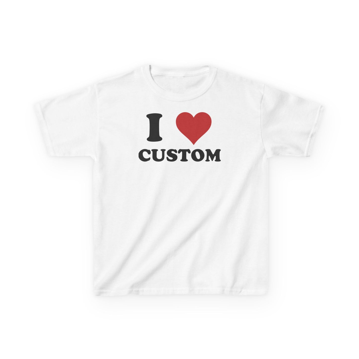 I Love Custom Baby Tee, Custom 90s TShirt, Custom 90s TShirt, Trendy Y2K Clothing, I Heart Custom Shirt, Personalized Text Baby Tee