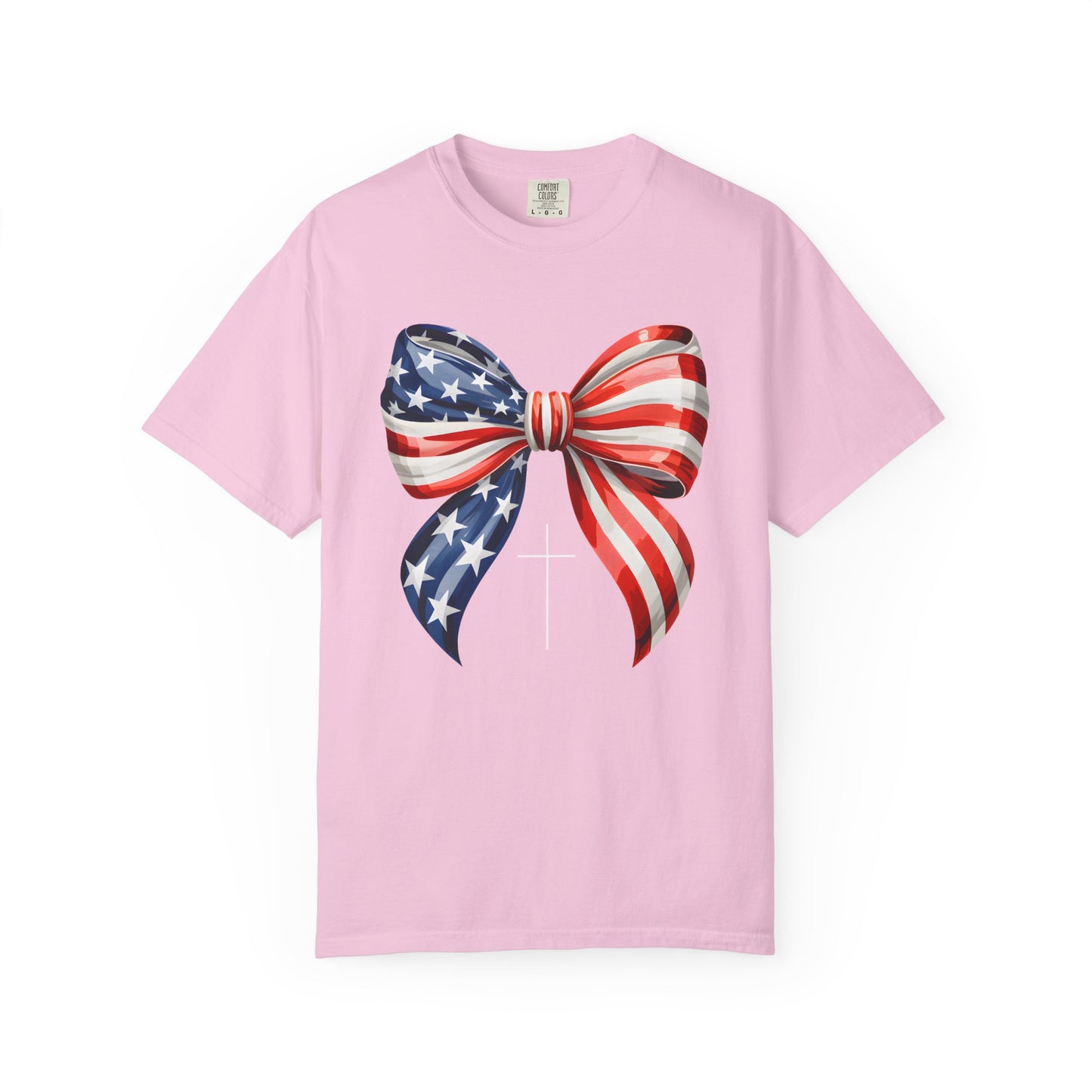 God Bless America Coquette Bow Shirt, Comfort Colors 4th of July Tee,Women's Patriotic Shirt,Independence Day Celebration Shirt,Gift for her