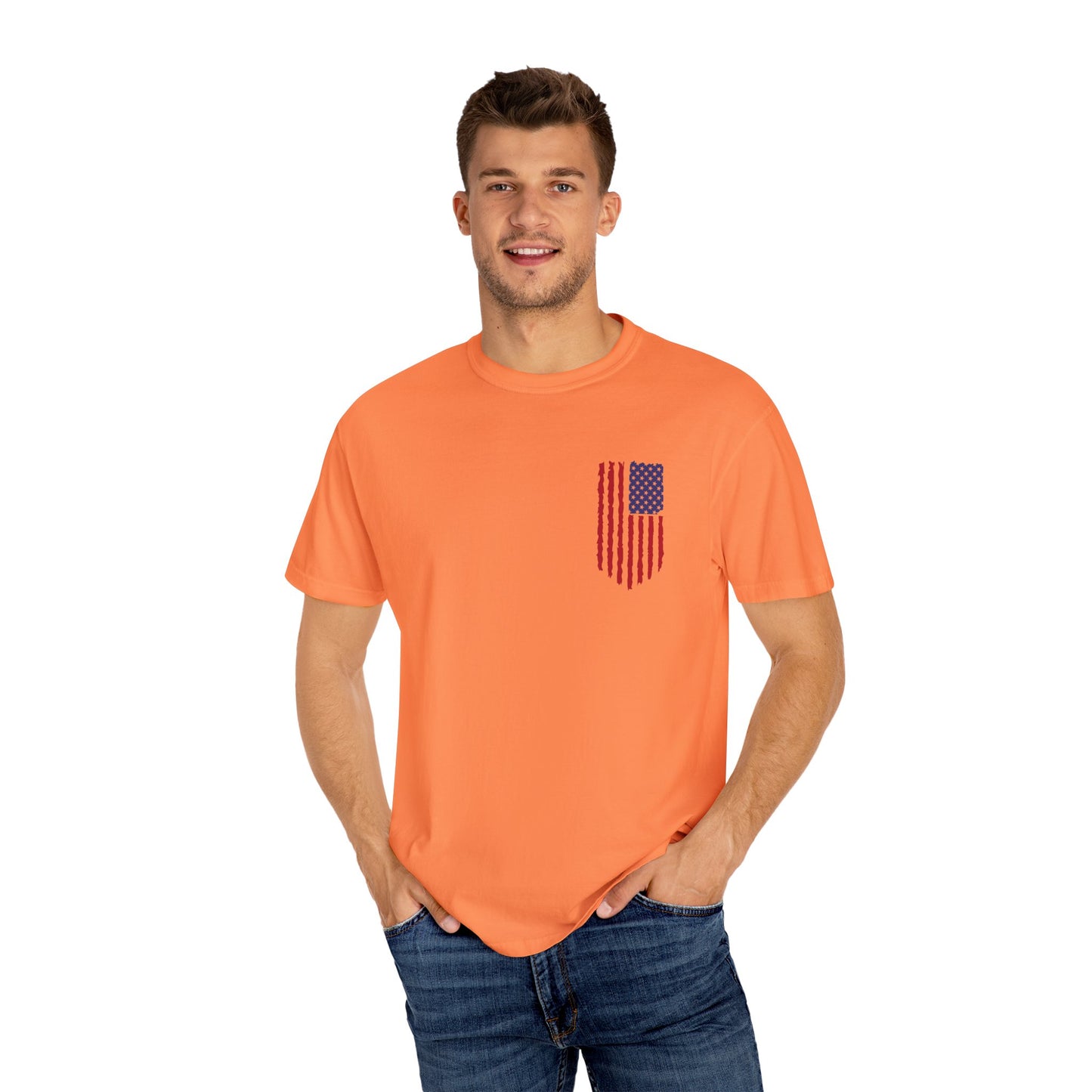 Comfort Colors Men's American Flag Shirt, American flag 4th of July shirt, Men's American Flag Shirt, Patriotic Shirt, USA Flag Tee,