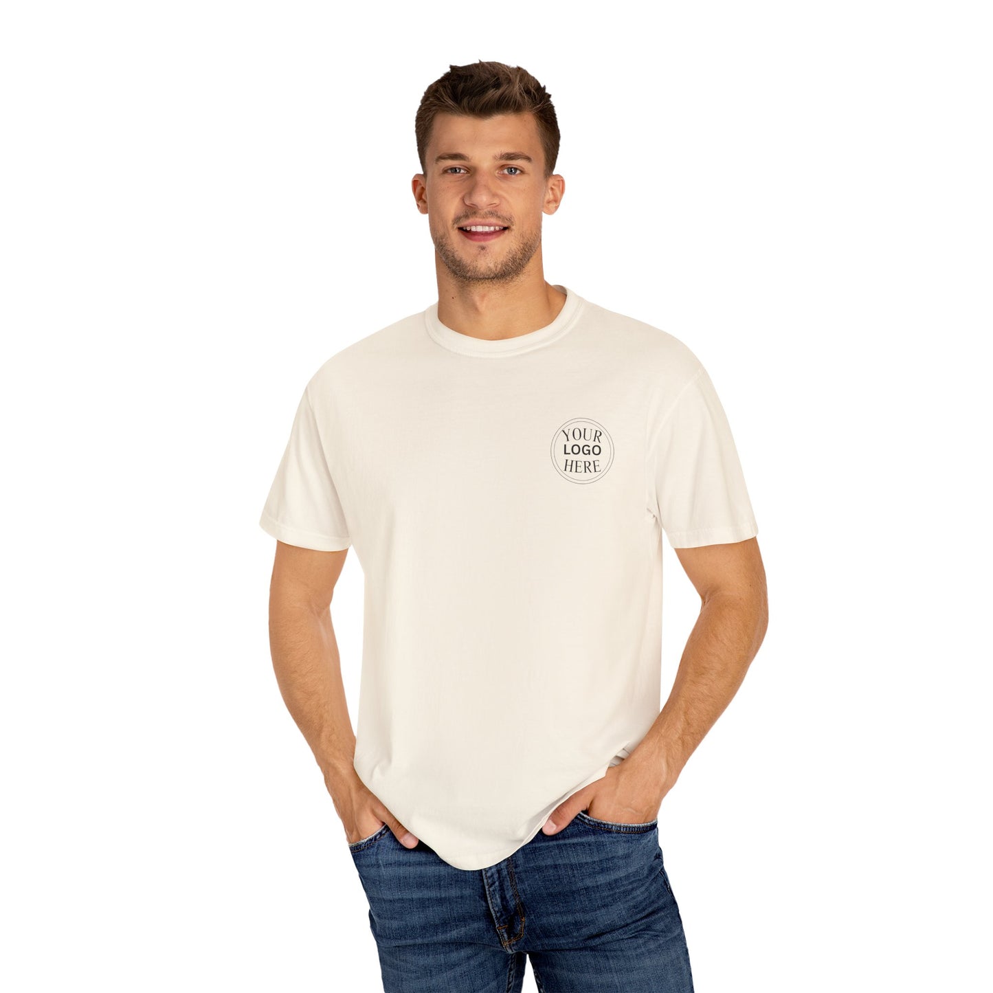 Custom Comfort Colors® Your Logo Here Shirt, Sports Team Logo Clothing Gift, Business Logo Pocket Outfit, Personalized Company Logo Tee,