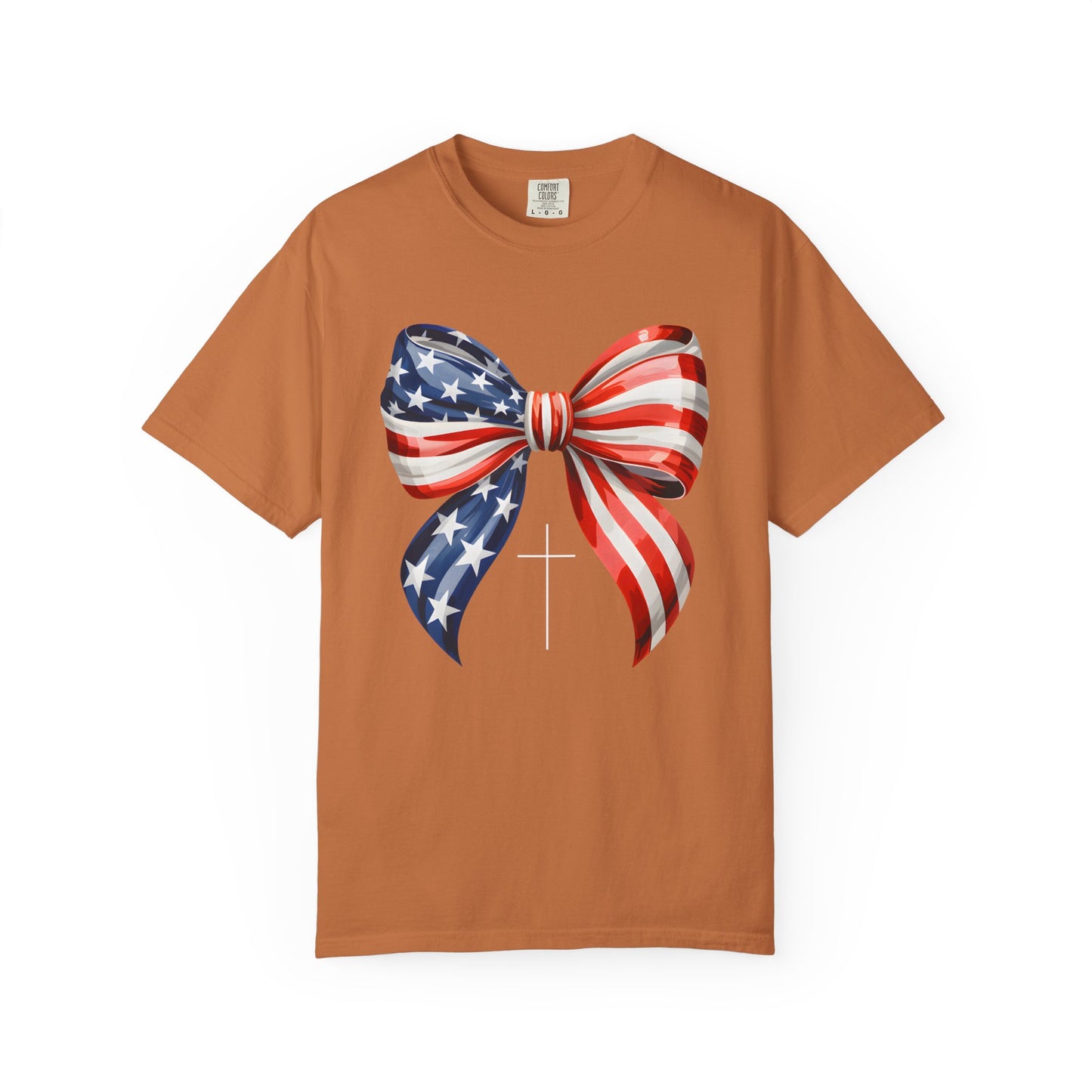 God Bless America Coquette Bow Shirt, Comfort Colors 4th of July Tee,Women's Patriotic Shirt,Independence Day Celebration Shirt,Gift for her