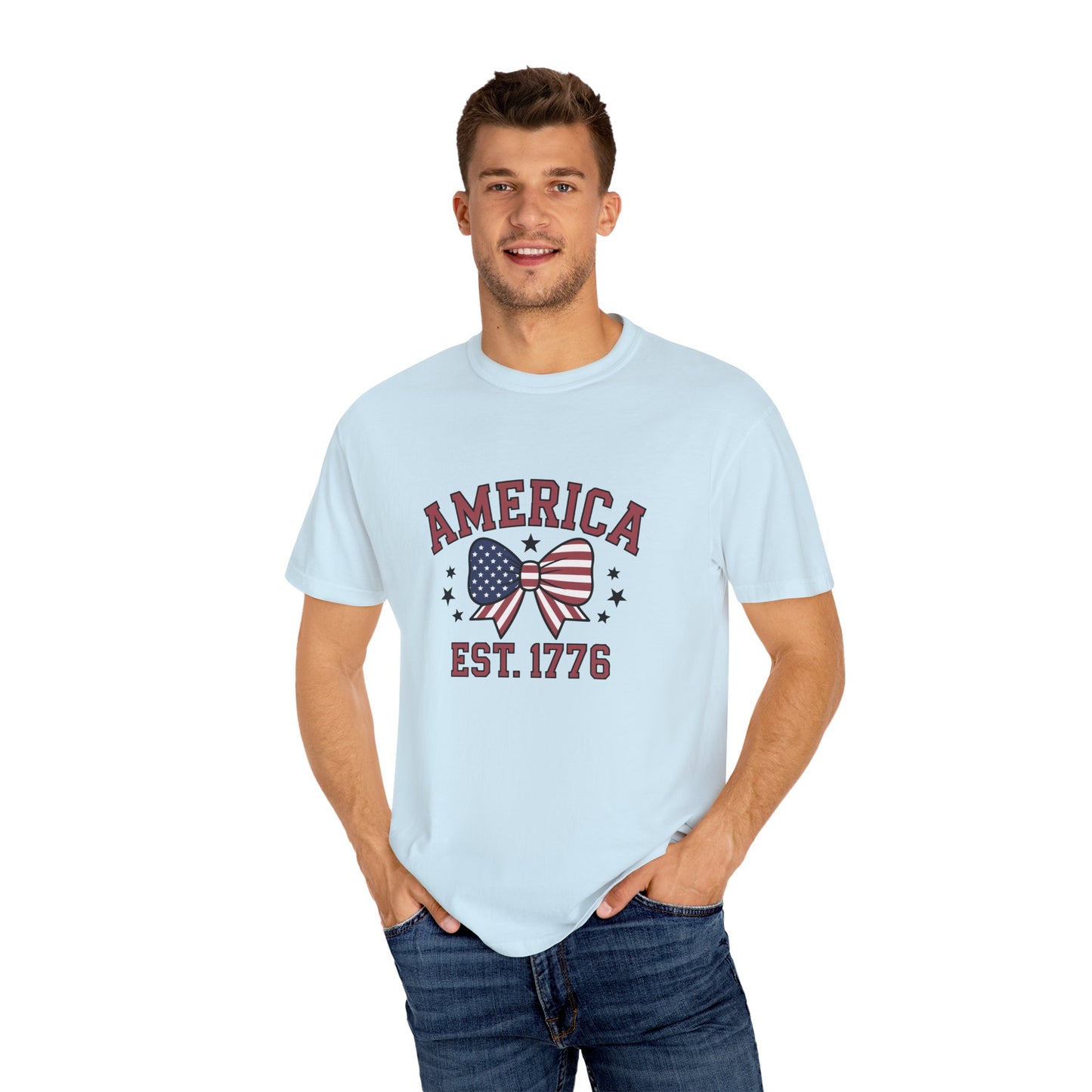 Comfort Colors USA Shirt, 4th of July shirt, America est 1776 shirt, red white blue shirt, summer patriotic shirt for women, gift fo her