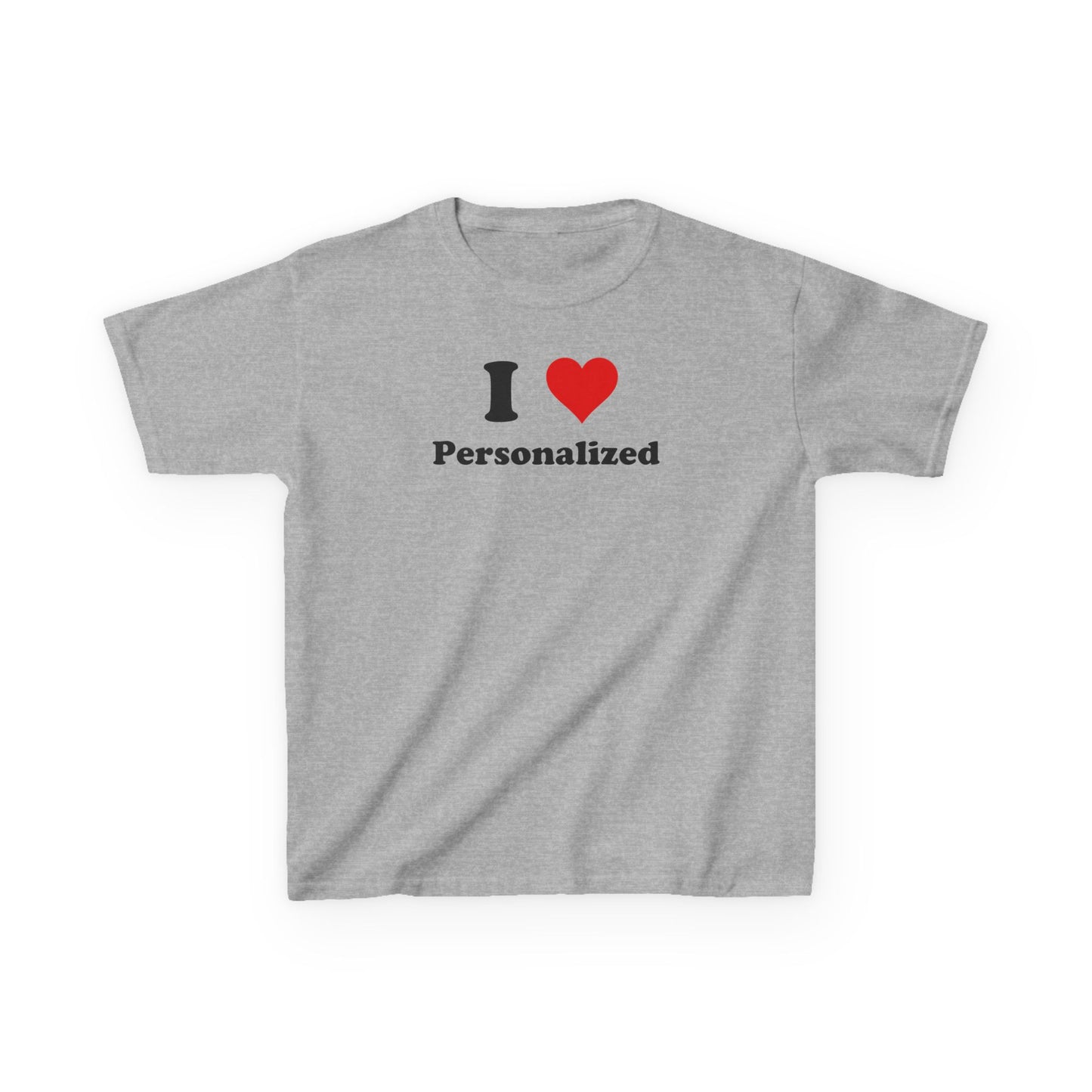 I Love Custom Baby Tee,I Heart Custom shirt, Personalized women fitted tee, Custom 90s TShirt,Personalized custom T-Shirt,Custom Y2K TShirt,