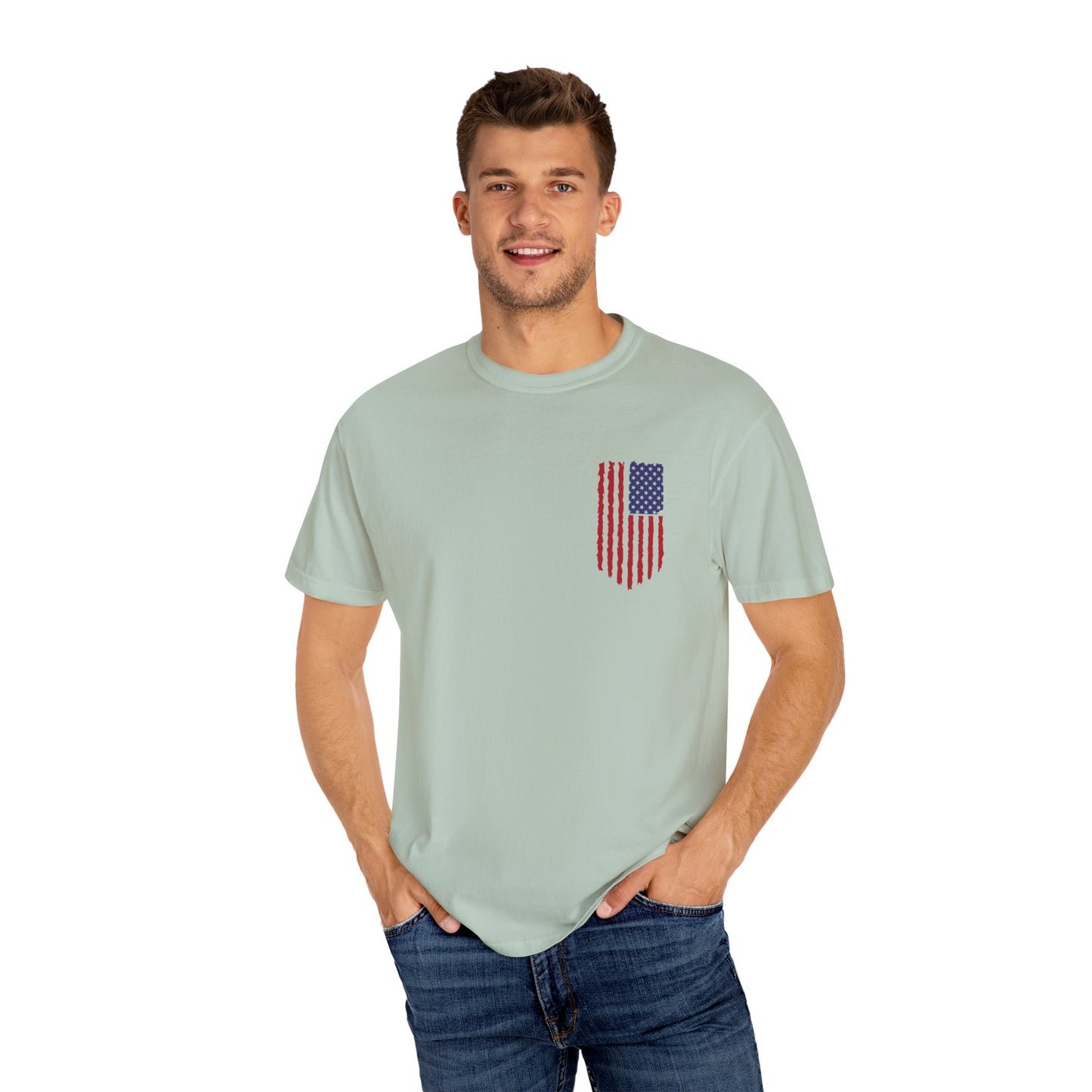 Comfort Colors Men's American Flag Shirt, American flag 4th of July shirt, Men's American Flag Shirt, Patriotic Shirt, USA Flag Tee,