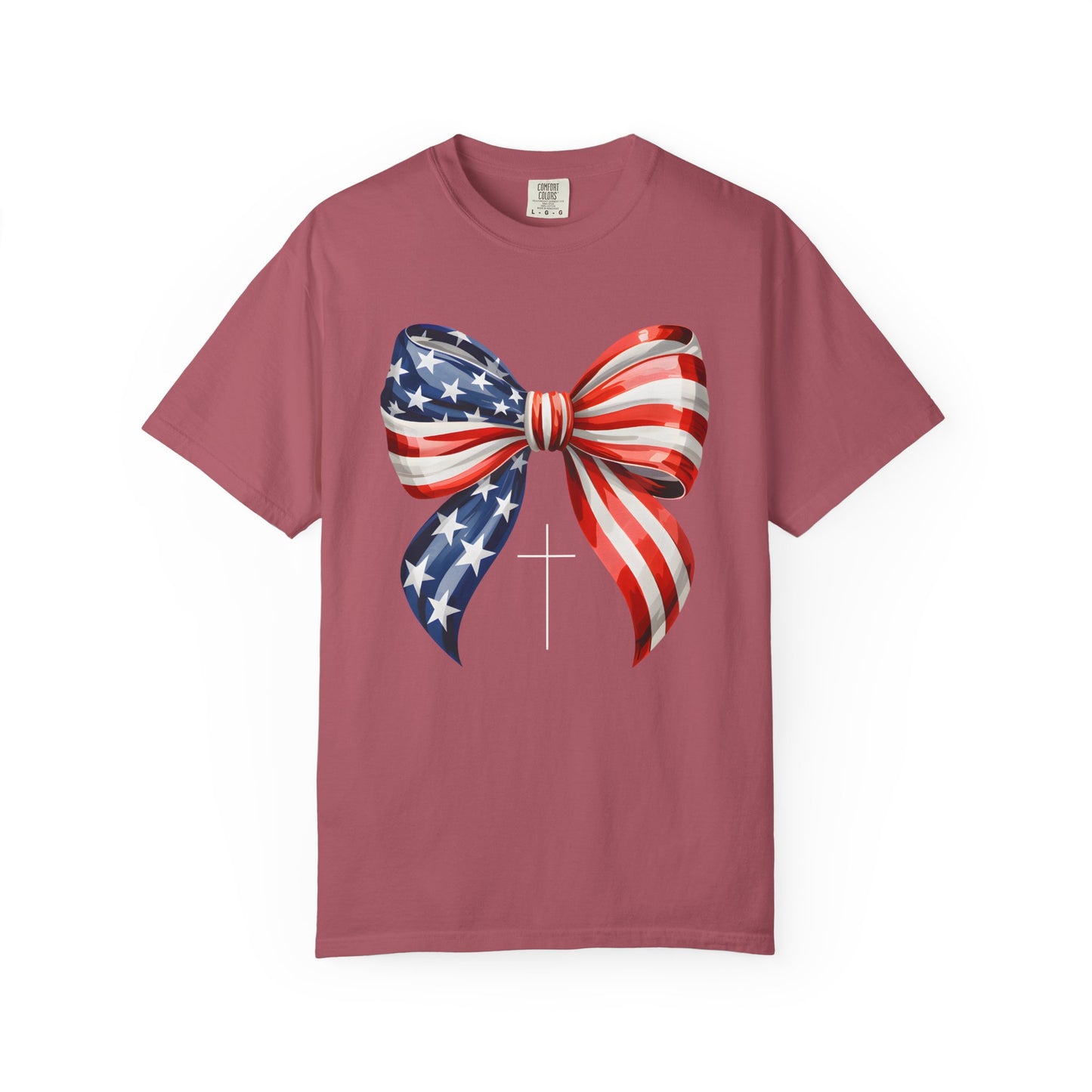 God Bless America Coquette Bow Shirt, Comfort Colors 4th of July Tee,Women's Patriotic Shirt,Independence Day Celebration Shirt,Gift for her