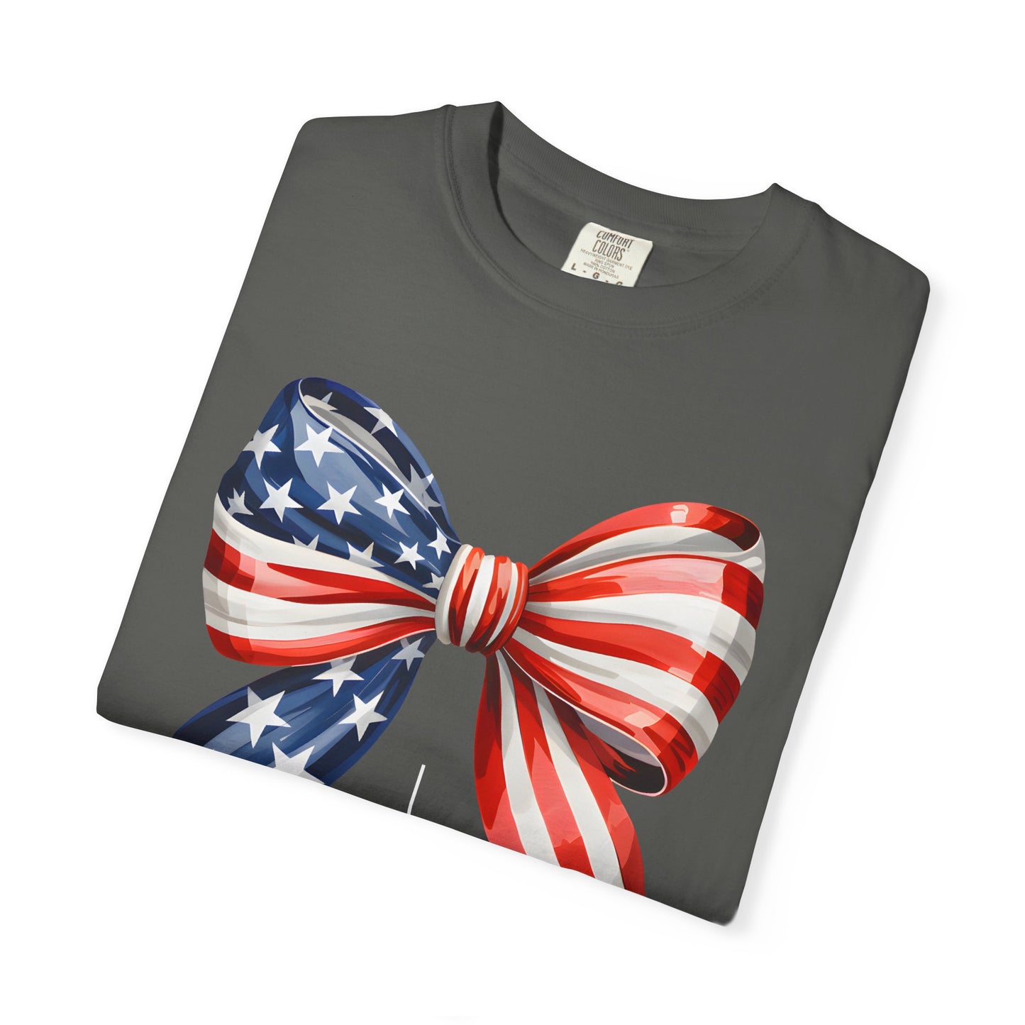 God Bless America Coquette Bow Shirt, Comfort Colors 4th of July Tee,Women's Patriotic Shirt,Independence Day Celebration Shirt,Gift for her