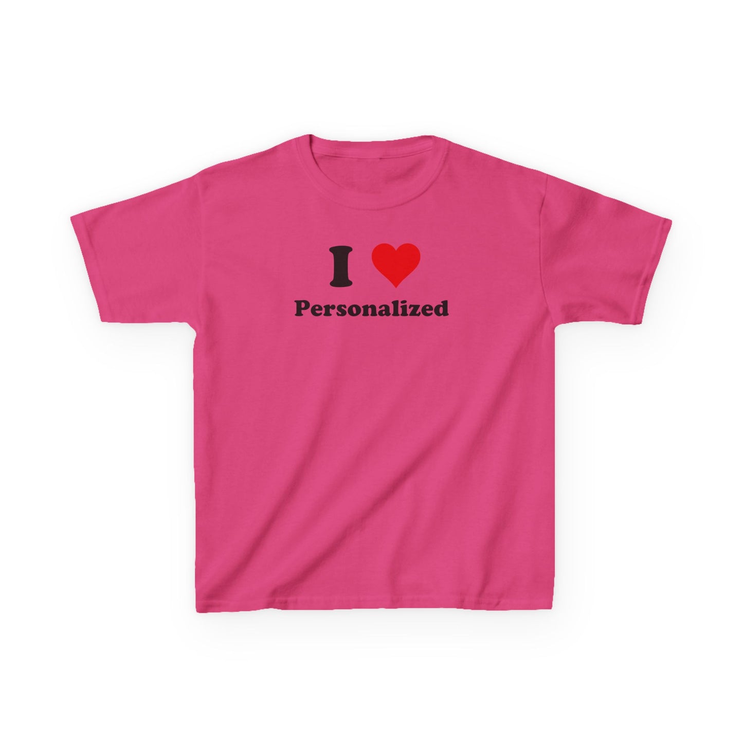 I Love Custom Baby Tee,I Heart Custom shirt, Personalized women fitted tee, Custom 90s TShirt,Personalized custom T-Shirt,Custom Y2K TShirt,