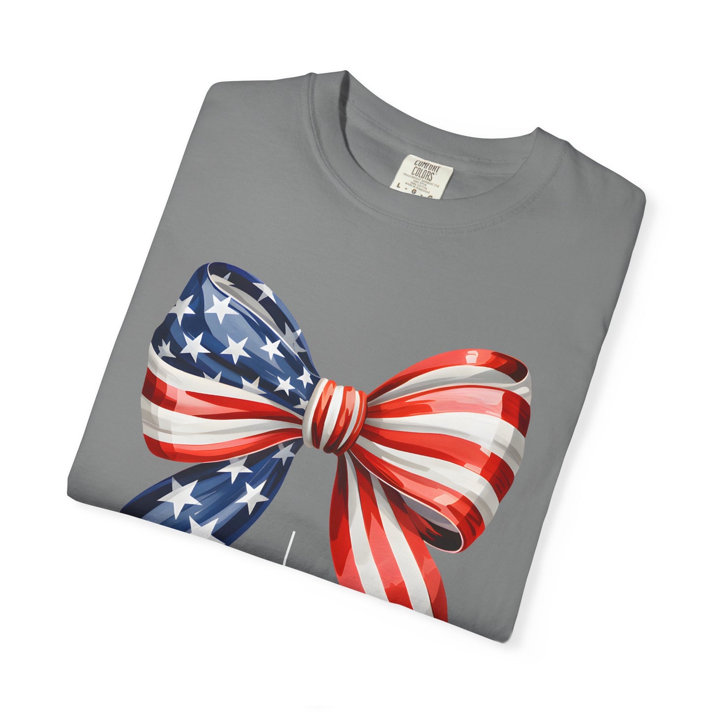 God Bless America Coquette Bow Shirt, Comfort Colors 4th of July Tee,Women's Patriotic Shirt,Independence Day Celebration Shirt,Gift for her