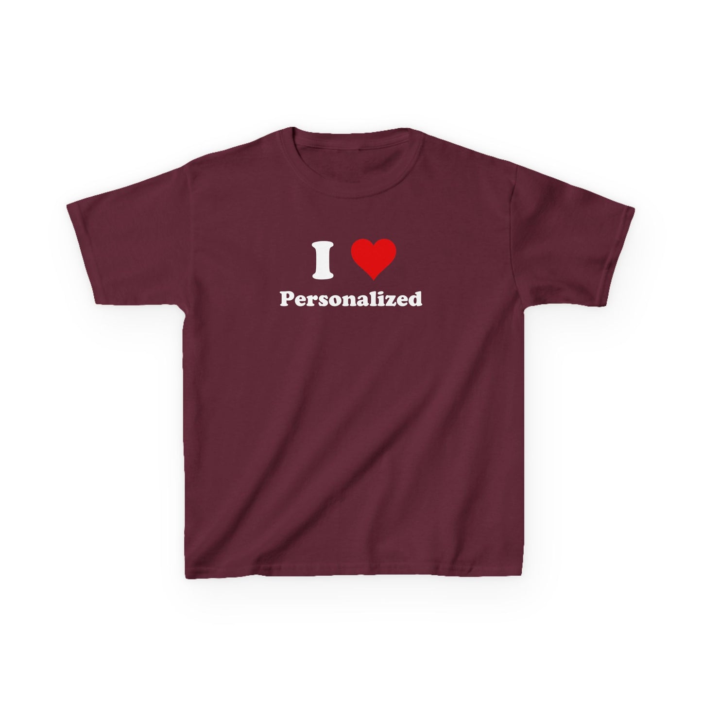 I Love Custom Baby Tee,I Heart Custom shirt, Personalized women fitted tee, Custom 90s TShirt,Personalized custom T-Shirt,Custom Y2K TShirt,