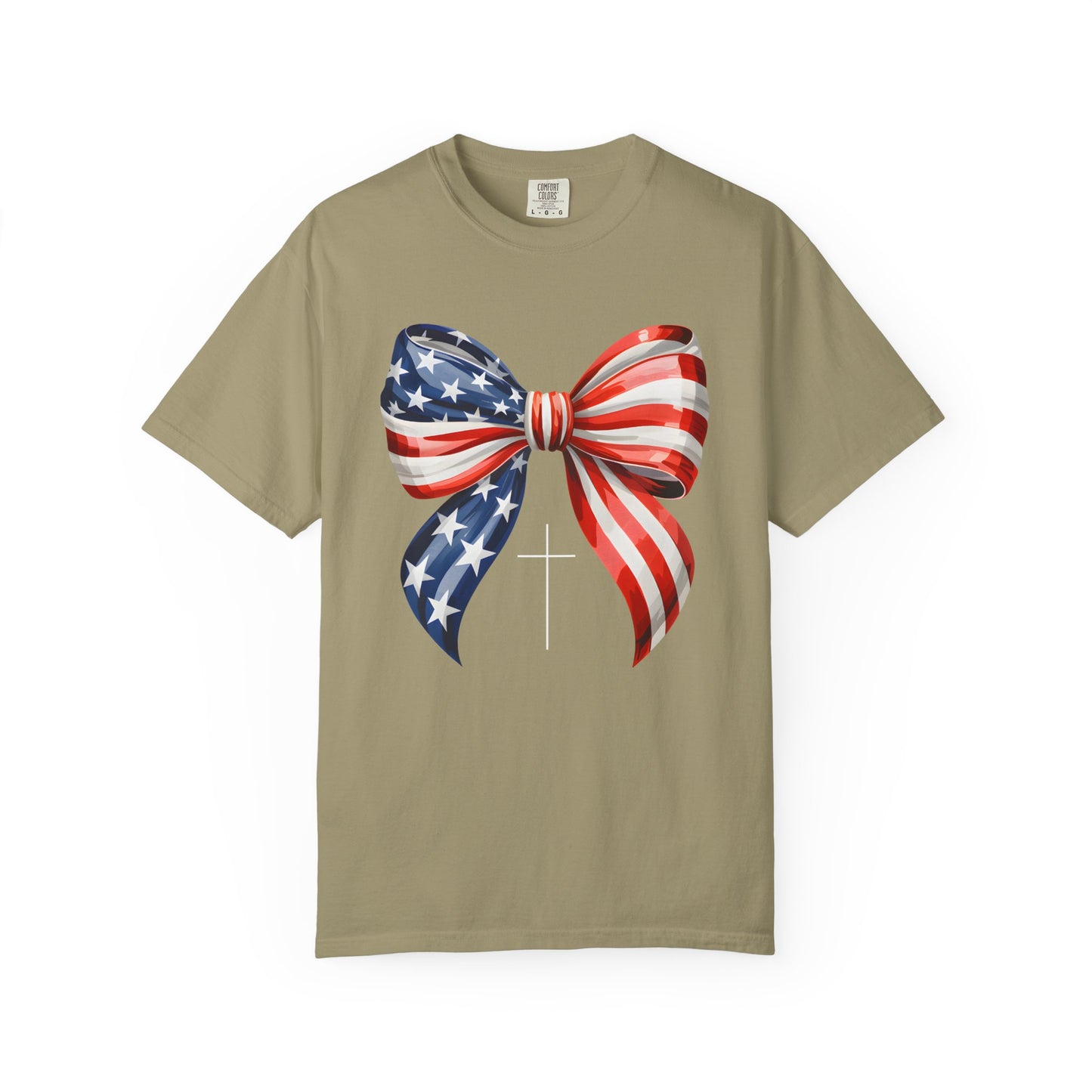 God Bless America Coquette Bow Shirt, Comfort Colors 4th of July Tee,Women's Patriotic Shirt,Independence Day Celebration Shirt,Gift for her