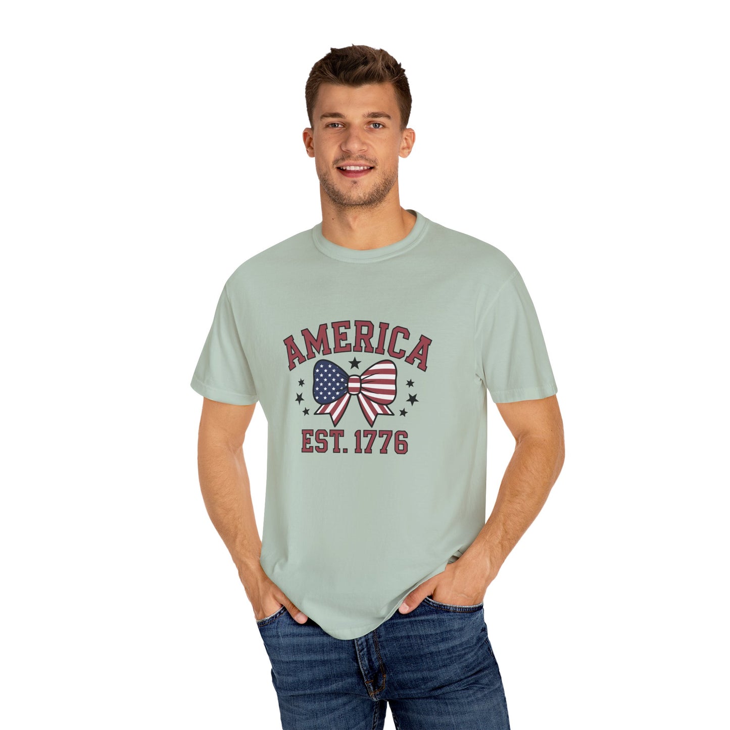 Comfort Colors USA Shirt, 4th of July shirt, America est 1776 shirt, red white blue shirt, summer patriotic shirt for women, gift fo her