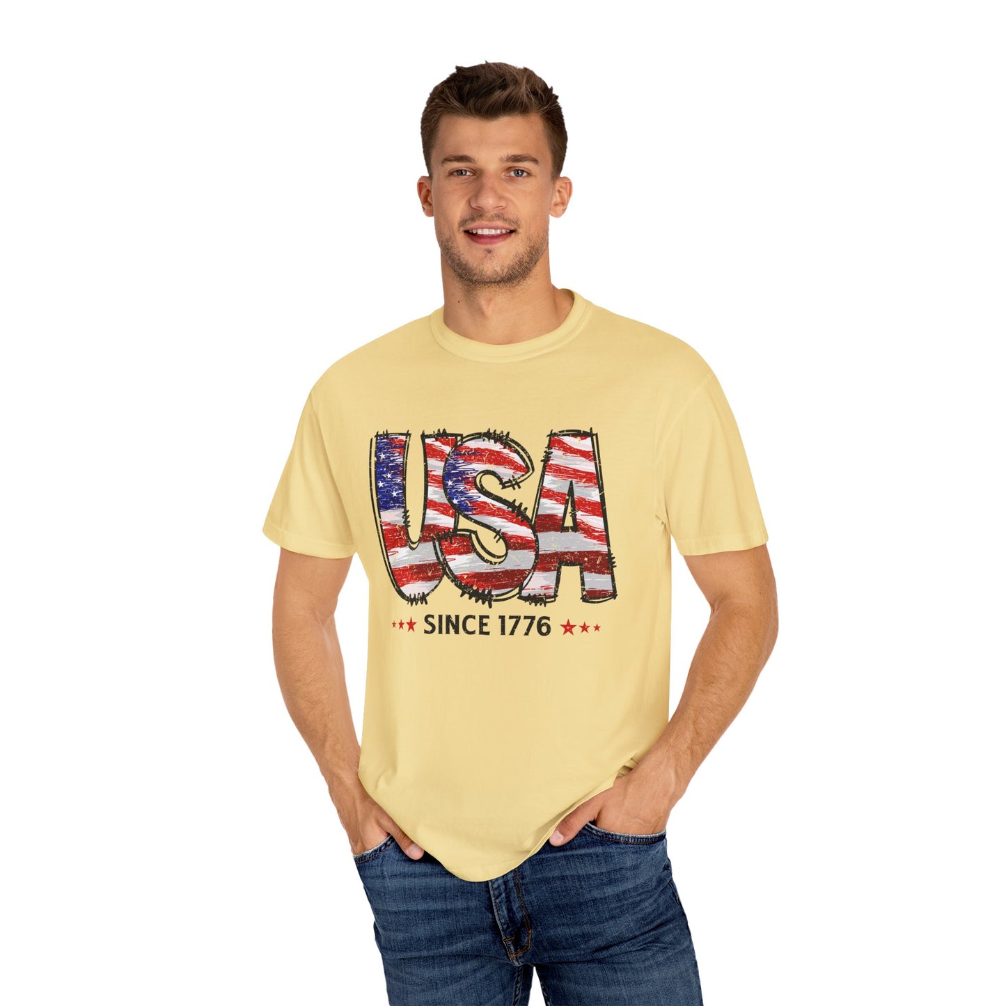 Comfort Color USA Shirt, Independent Day Shirt, USA 1776 Top, Gift For Her, Valentine's Day Shirt, America Shirt, 4th of July Tee,
