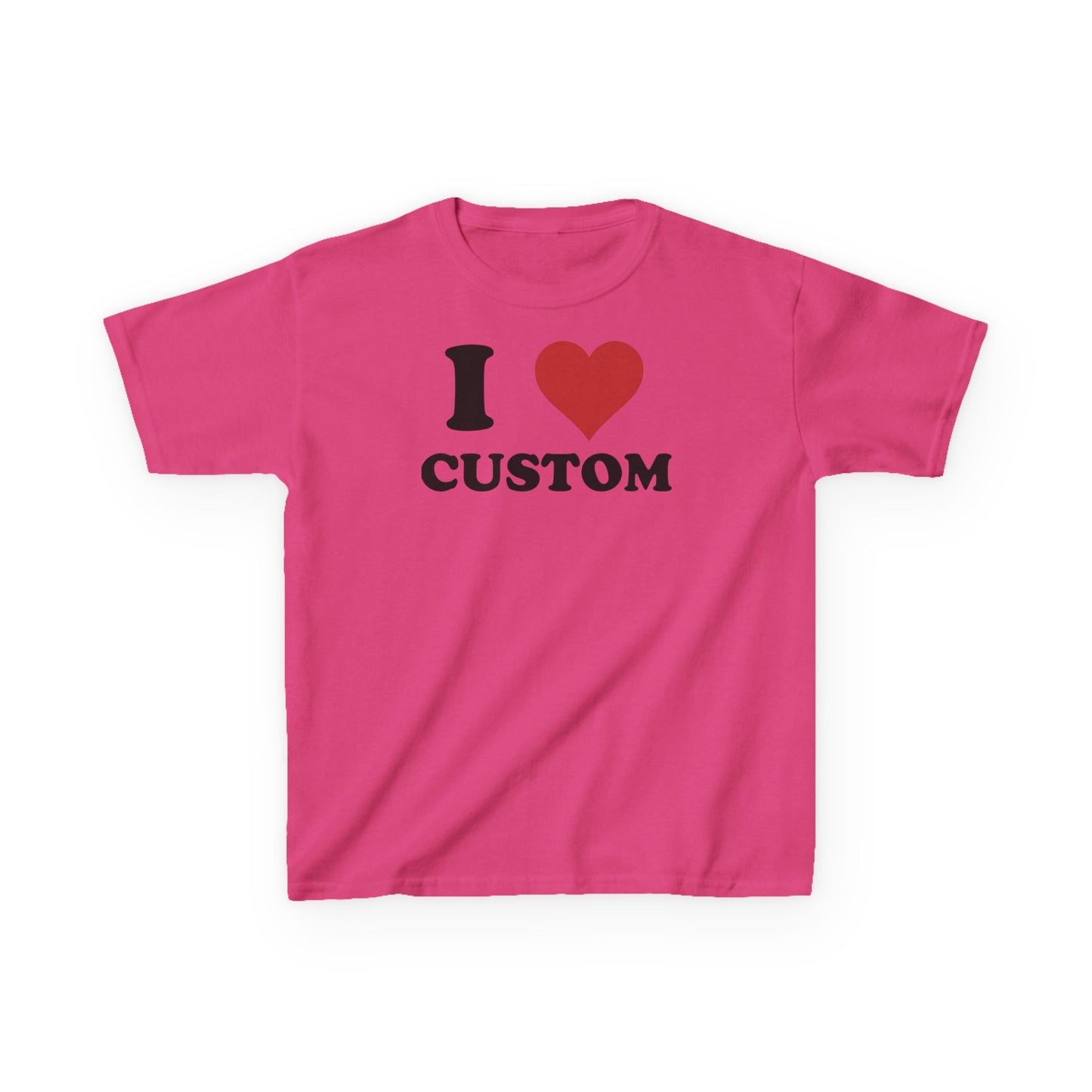 I Love Custom Baby Tee, Custom 90s TShirt, Custom 90s TShirt, Trendy Y2K Clothing, I Heart Custom Shirt, Personalized Text Baby Tee