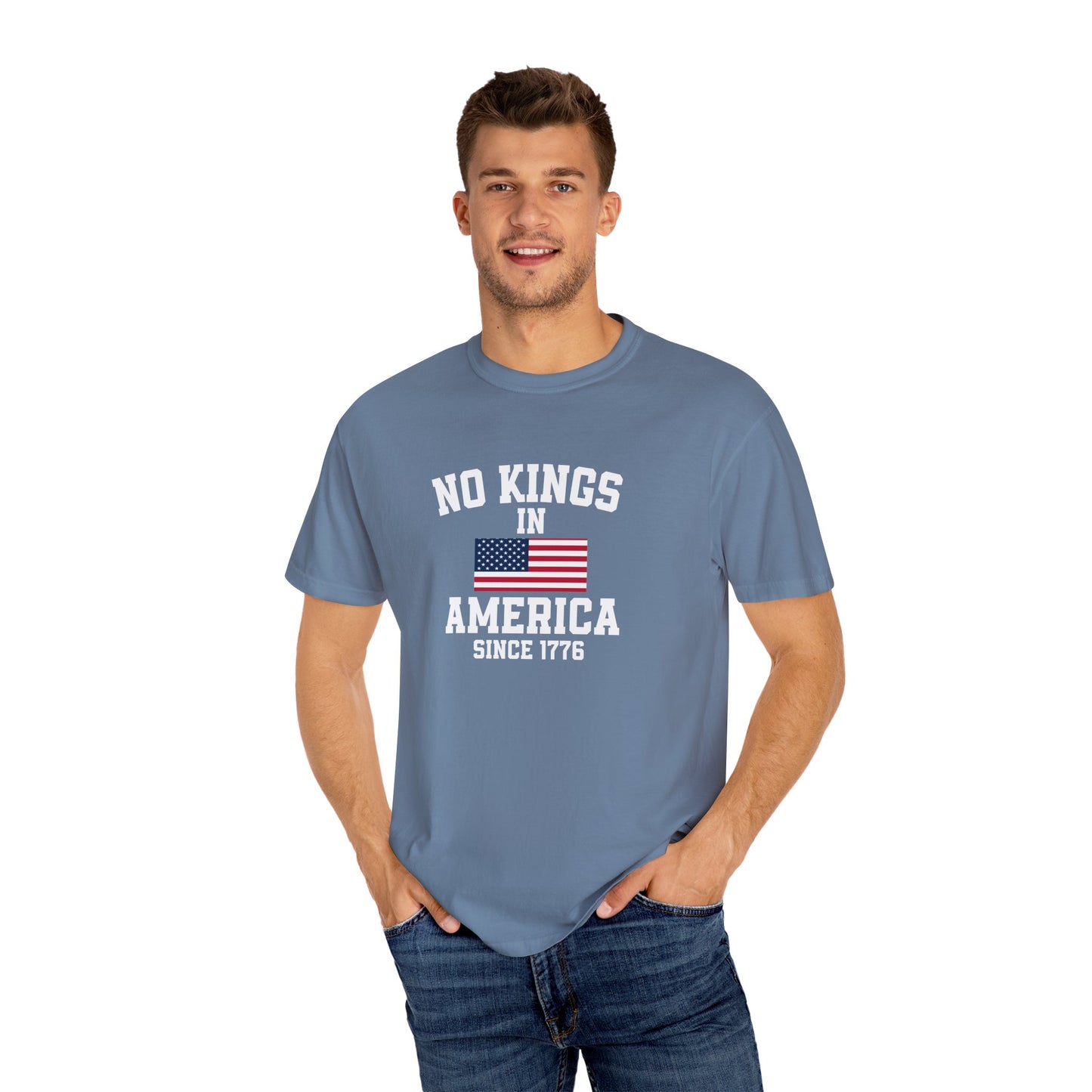 Personalized No Kings in America T Shirt, Democracy Tee, Patriotic Tee , personalized T shirt, 4th July Custom shirt, Liberal Shirt