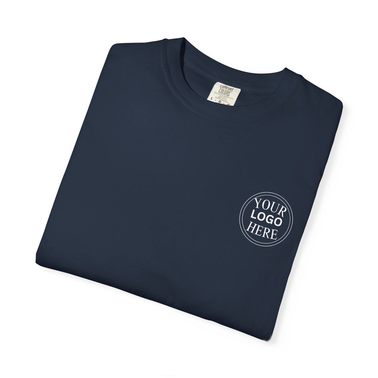 Custom Comfort Colors® Your Logo Here Shirt, Sports Team Logo Clothing Gift, Business Logo Pocket Outfit, Personalized Company Logo Tee,