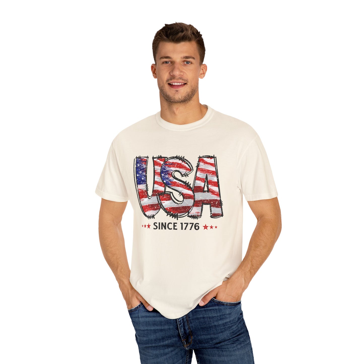 Comfort Color USA Shirt, Independent Day Shirt, USA 1776 Top, Gift For Her, Valentine's Day Shirt, America Shirt, 4th of July Tee,