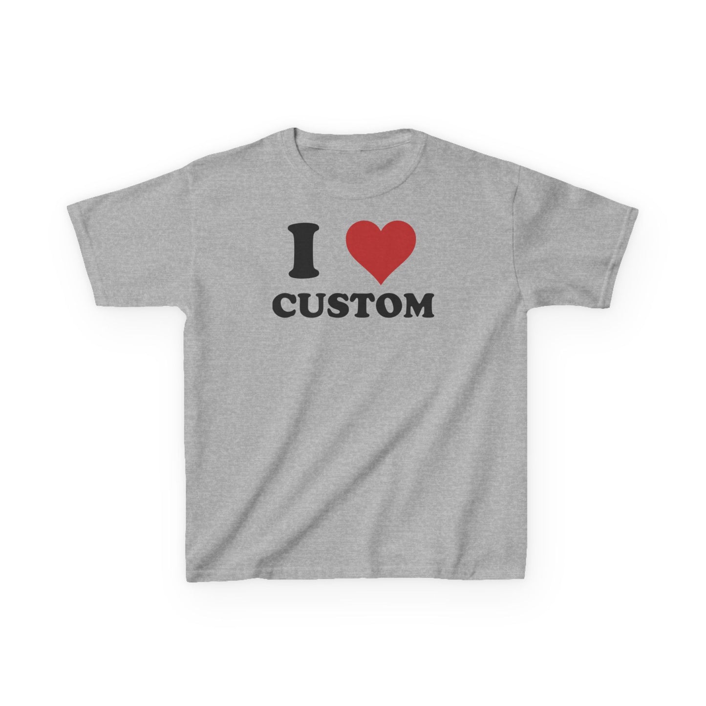 I Love Custom Baby Tee, Custom 90s TShirt, Custom 90s TShirt, Trendy Y2K Clothing, I Heart Custom Shirt, Personalized Text Baby Tee