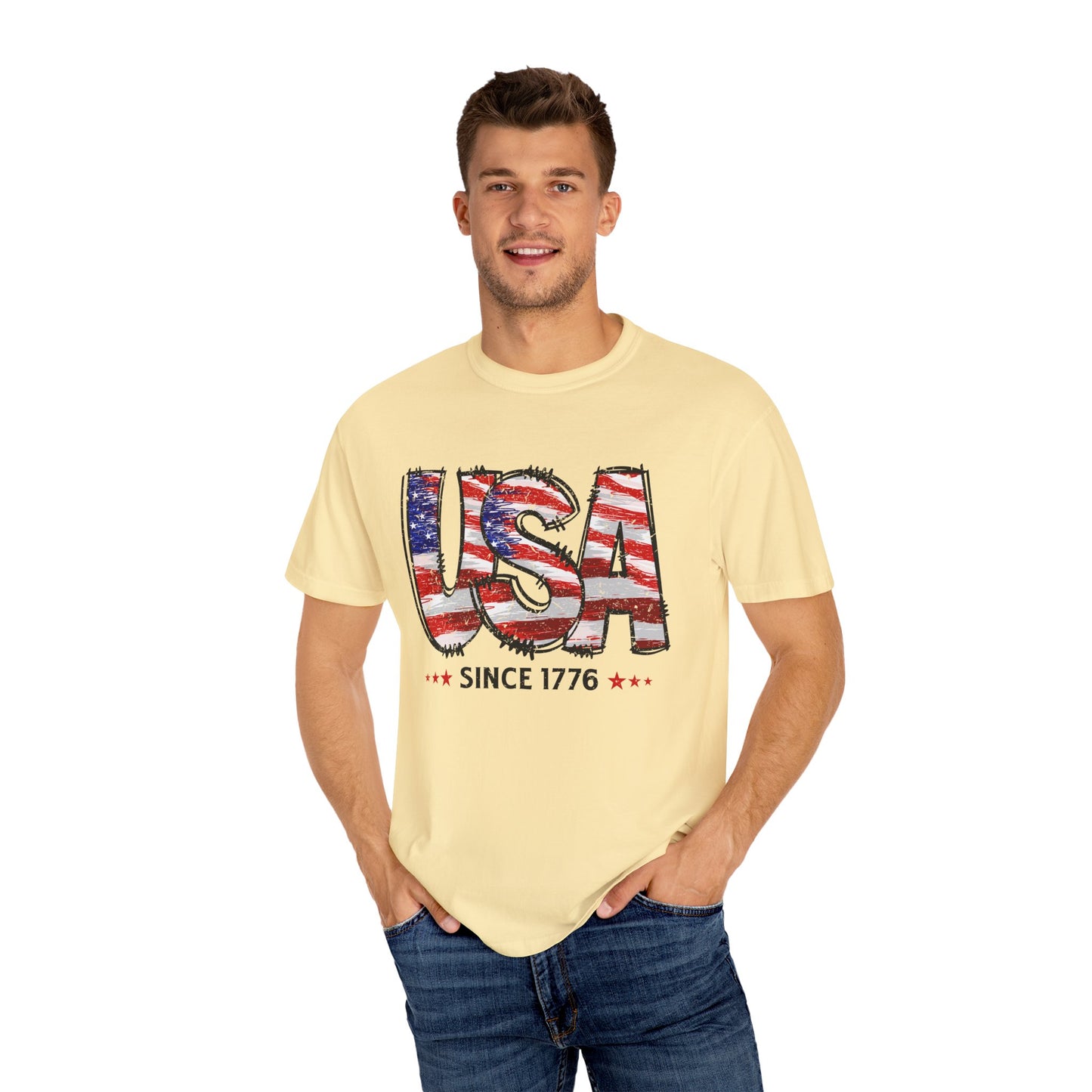 Comfort Color USA Shirt, Independent Day Shirt, USA 1776 Top, Gift For Her, Valentine's Day Shirt, America Shirt, 4th of July Tee,