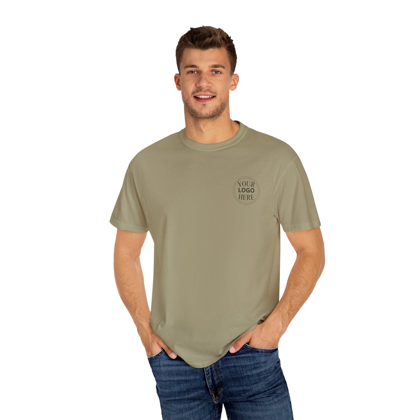 Custom Comfort Colors® Your Logo Here Shirt, Sports Team Logo Clothing Gift, Business Logo Pocket Outfit, Personalized Company Logo Tee,