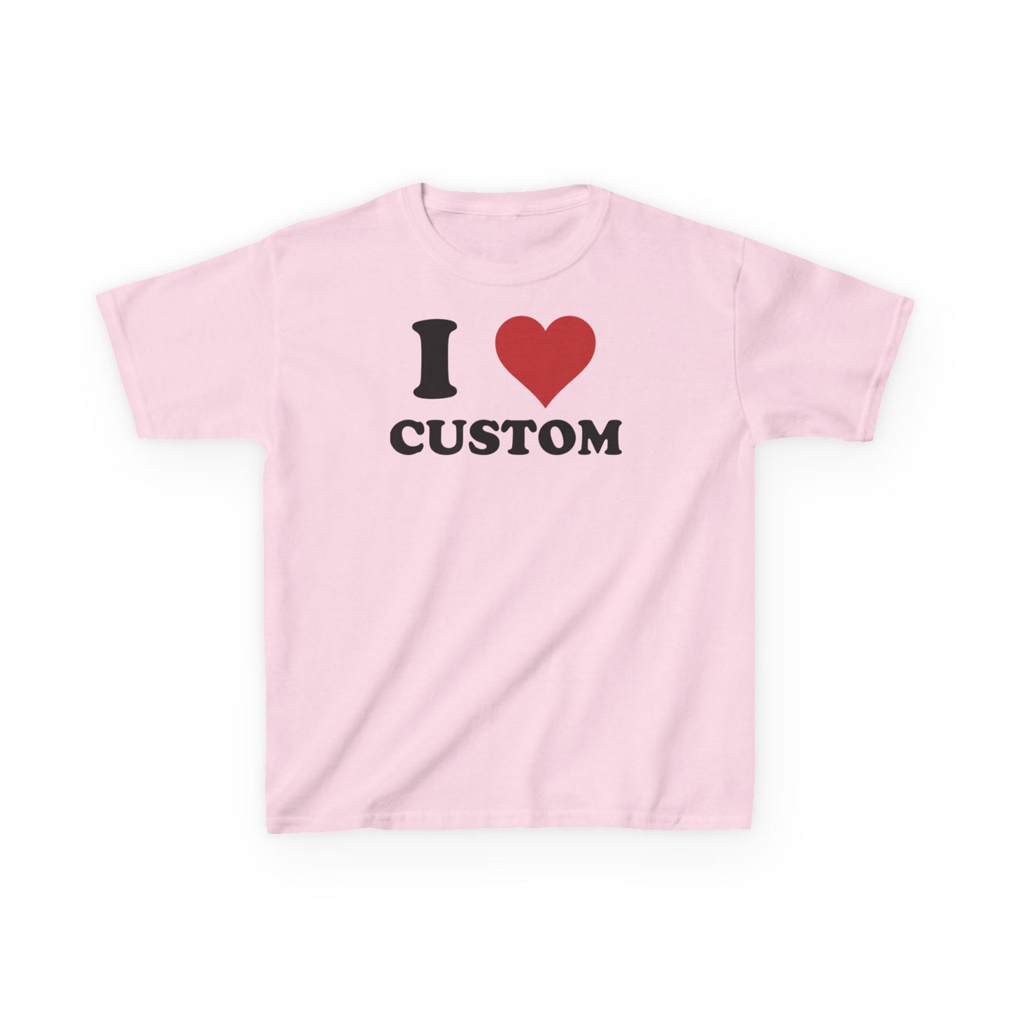 I Love Custom Baby Tee, Custom 90s TShirt, Custom 90s TShirt, Trendy Y2K Clothing, I Heart Custom Shirt, Personalized Text Baby Tee