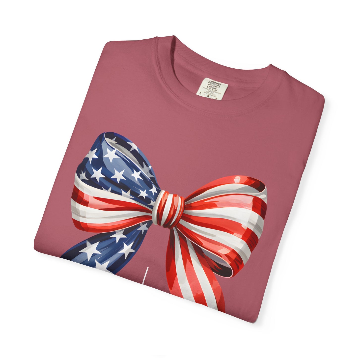 God Bless America Coquette Bow Shirt, Comfort Colors 4th of July Tee,Women's Patriotic Shirt,Independence Day Celebration Shirt,Gift for her