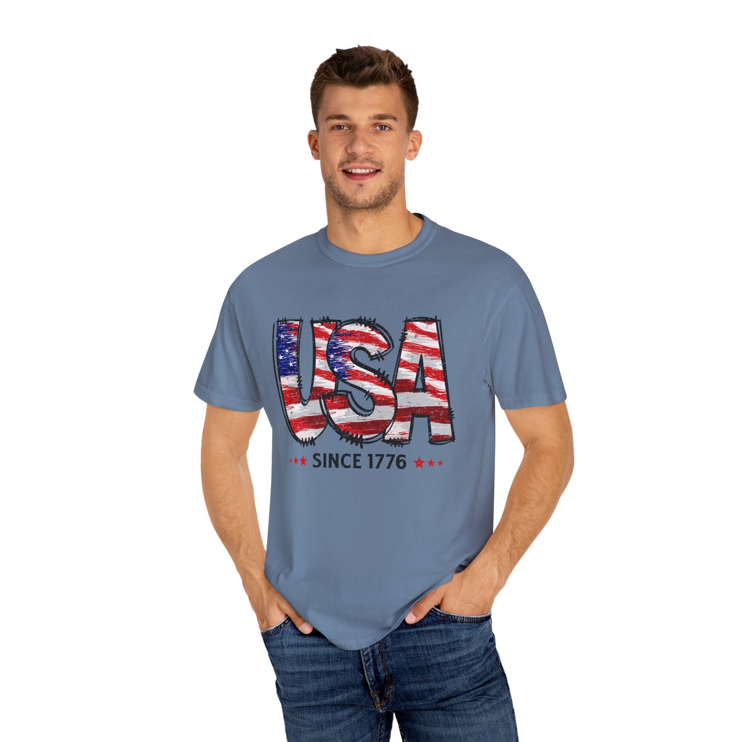 Comfort Color USA Shirt, Independent Day Shirt, USA 1776 Top, Gift For Her, Valentine's Day Shirt, America Shirt, 4th of July Tee,