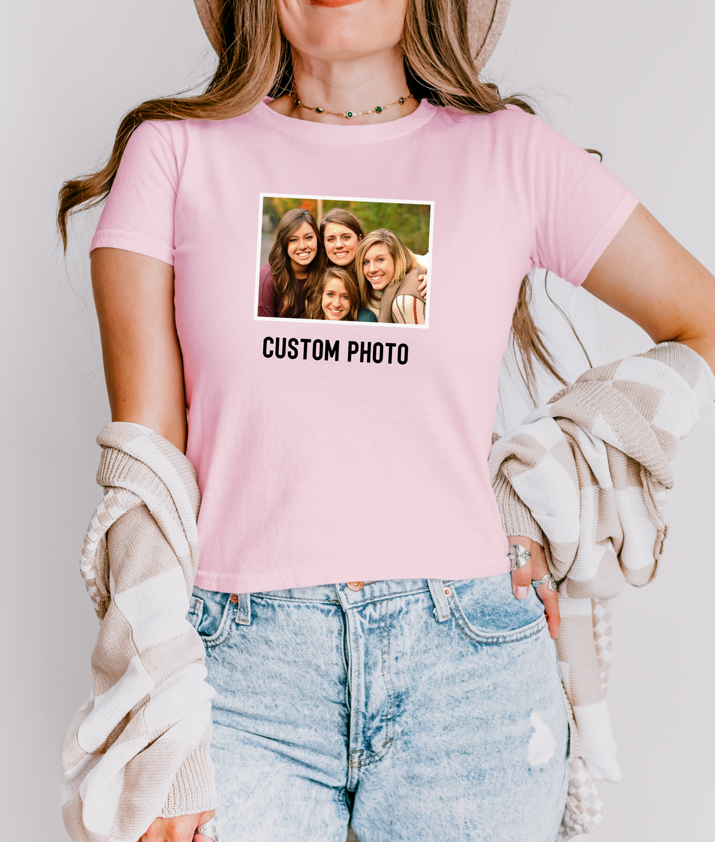 Custom Photo Baby Tee, Personalized baby tee, Personalized photo Shirt, Photo Tee, Y2K TShirt, Picture Shirt, Baby tee custom photo, Gift