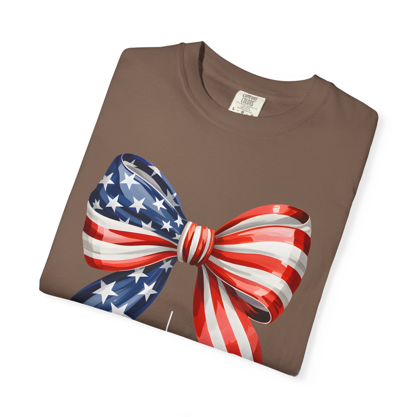God Bless America Coquette Bow Shirt, Comfort Colors 4th of July Tee,Women's Patriotic Shirt,Independence Day Celebration Shirt,Gift for her