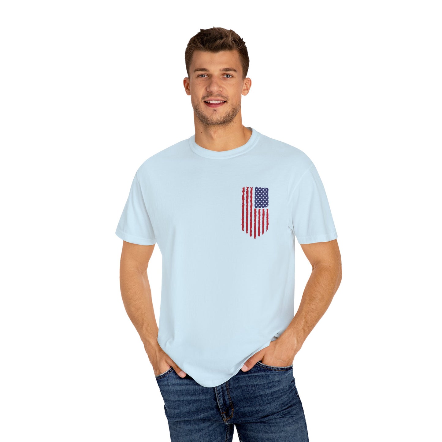 Comfort Colors Men's American Flag Shirt, American flag 4th of July shirt, Men's American Flag Shirt, Patriotic Shirt, USA Flag Tee,
