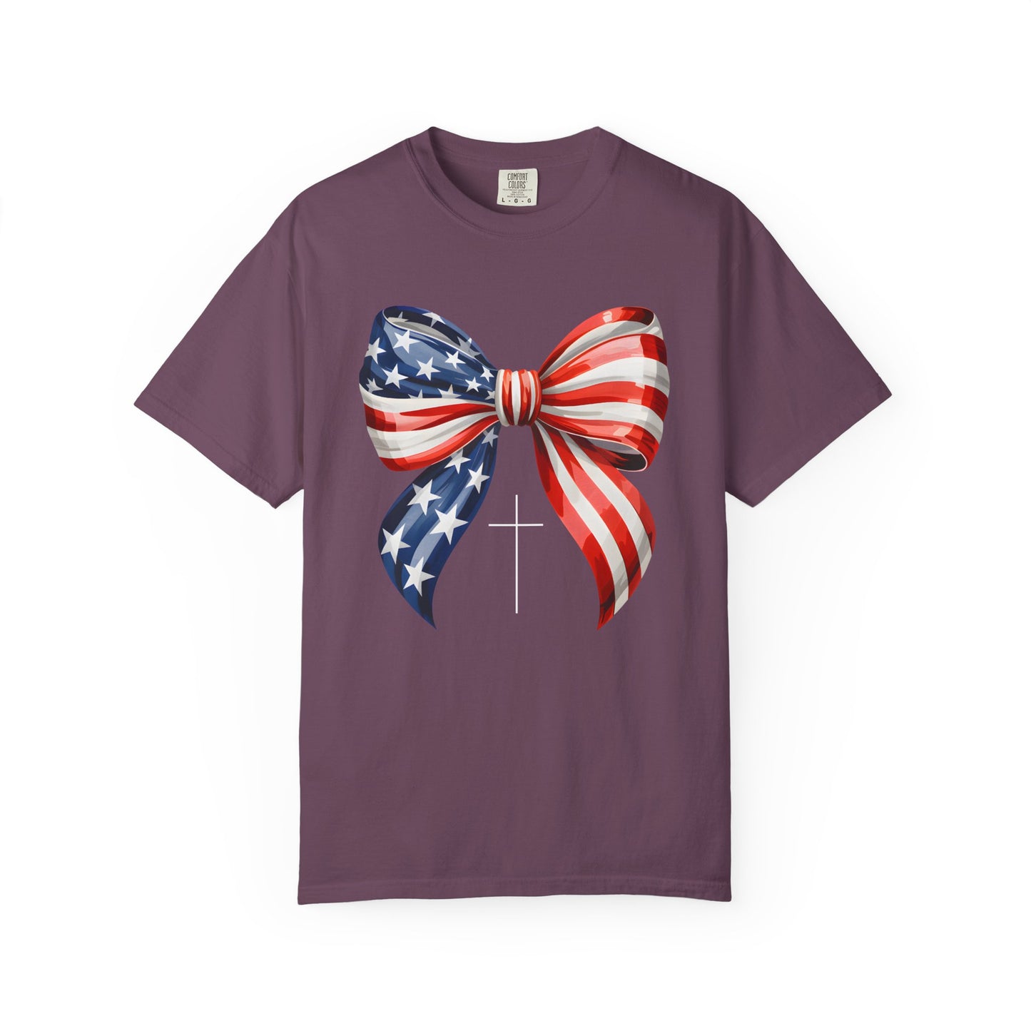 God Bless America Coquette Bow Shirt, Comfort Colors 4th of July Tee,Women's Patriotic Shirt,Independence Day Celebration Shirt,Gift for her