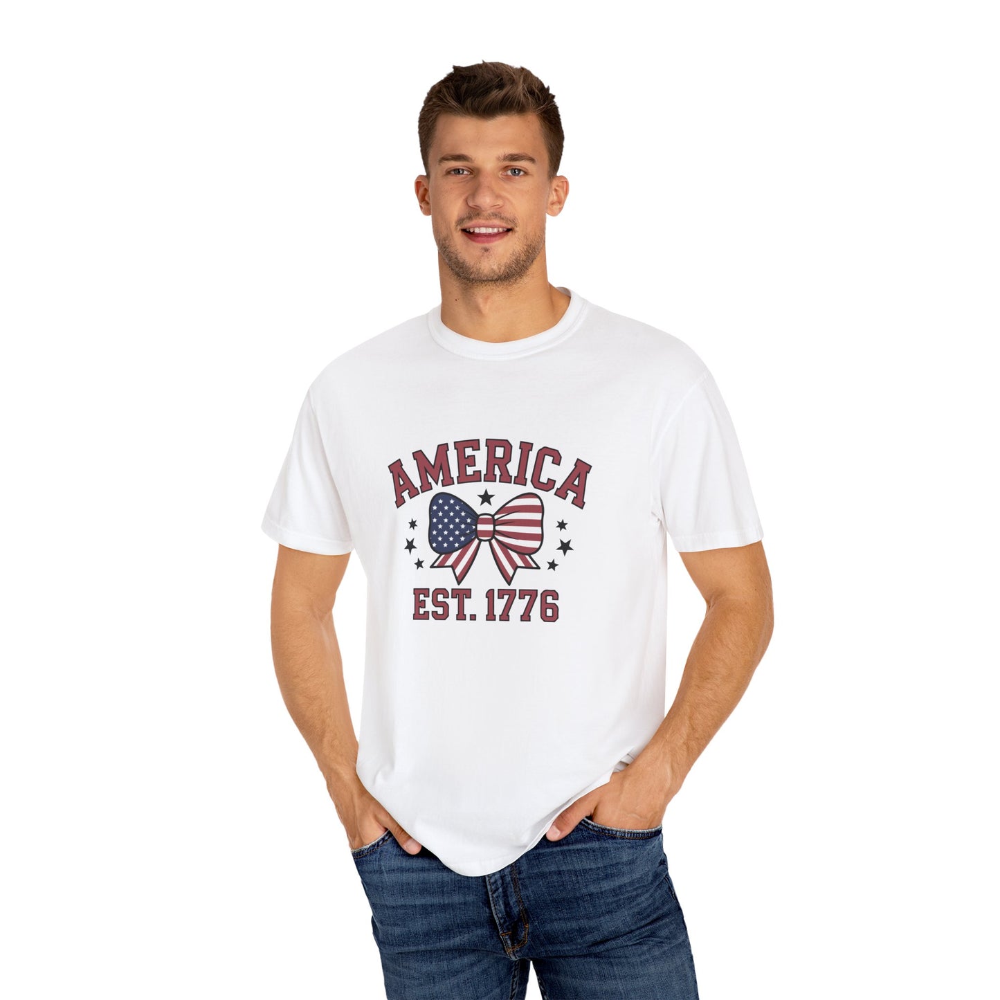 Comfort Colors USA Shirt, 4th of July shirt, America est 1776 shirt, red white blue shirt, summer patriotic shirt for women, gift fo her