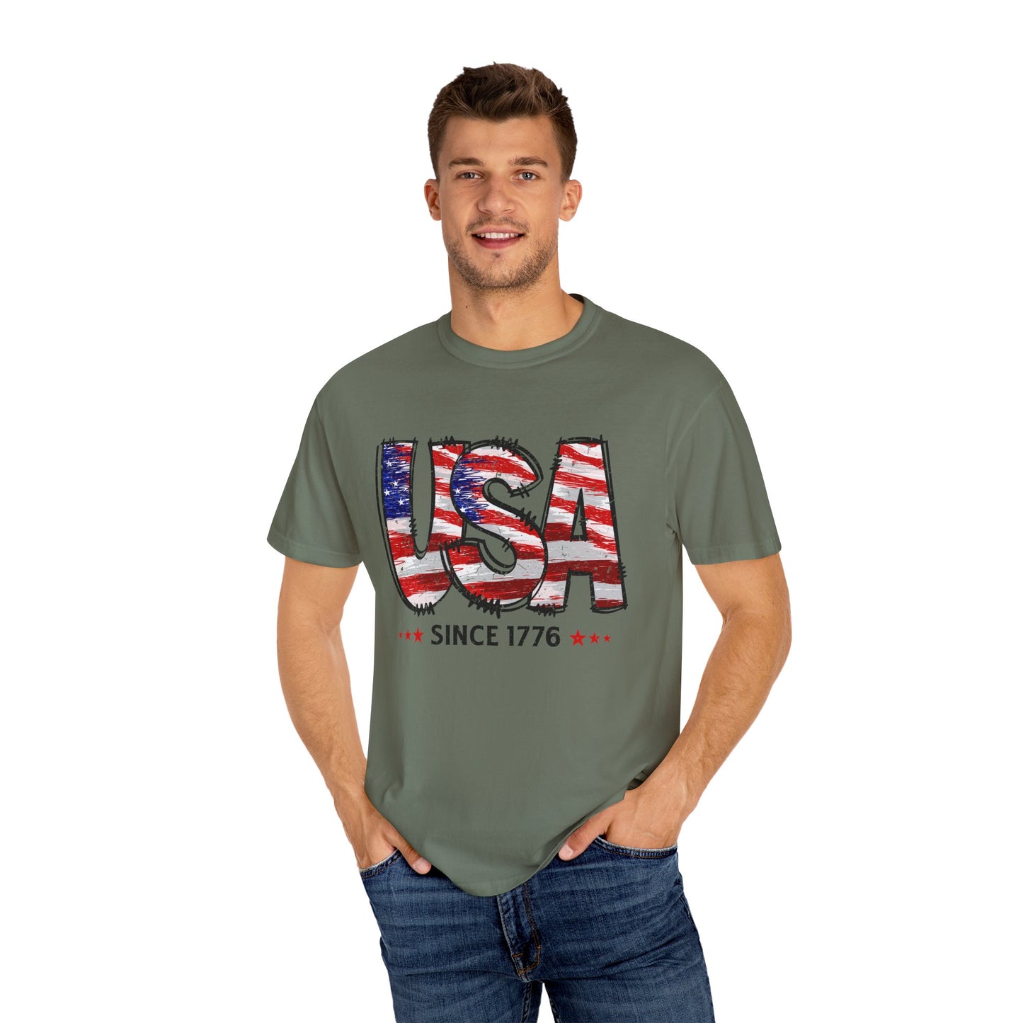 Comfort Color USA Shirt, Independent Day Shirt, USA 1776 Top, Gift For Her, Valentine's Day Shirt, America Shirt, 4th of July Tee,