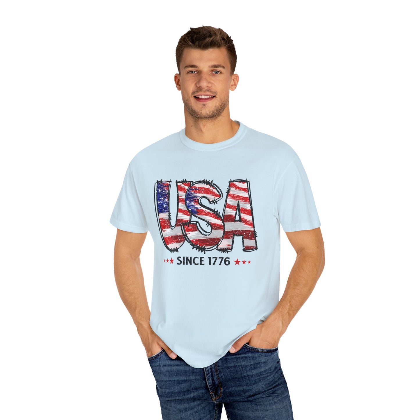 Comfort Color USA Shirt, Independent Day Shirt, USA 1776 Top, Gift For Her, Valentine's Day Shirt, America Shirt, 4th of July Tee,