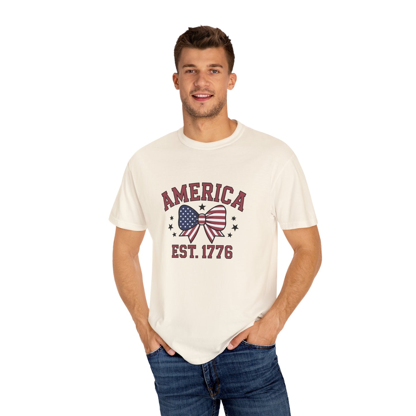 Comfort Colors USA Shirt, 4th of July shirt, America est 1776 shirt, red white blue shirt, summer patriotic shirt for women, gift fo her
