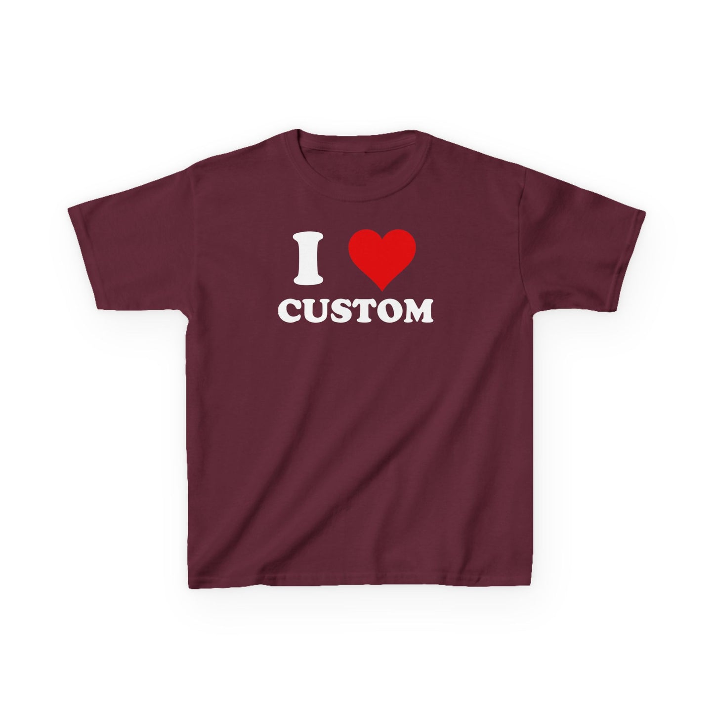 I Love Custom Baby Tee, Personalized Y2K T-Shirt, Trendy Y2K Clothing, Custom 90s TShirt, Custom I Heart Baby T, I Heart T Shirt Custom,