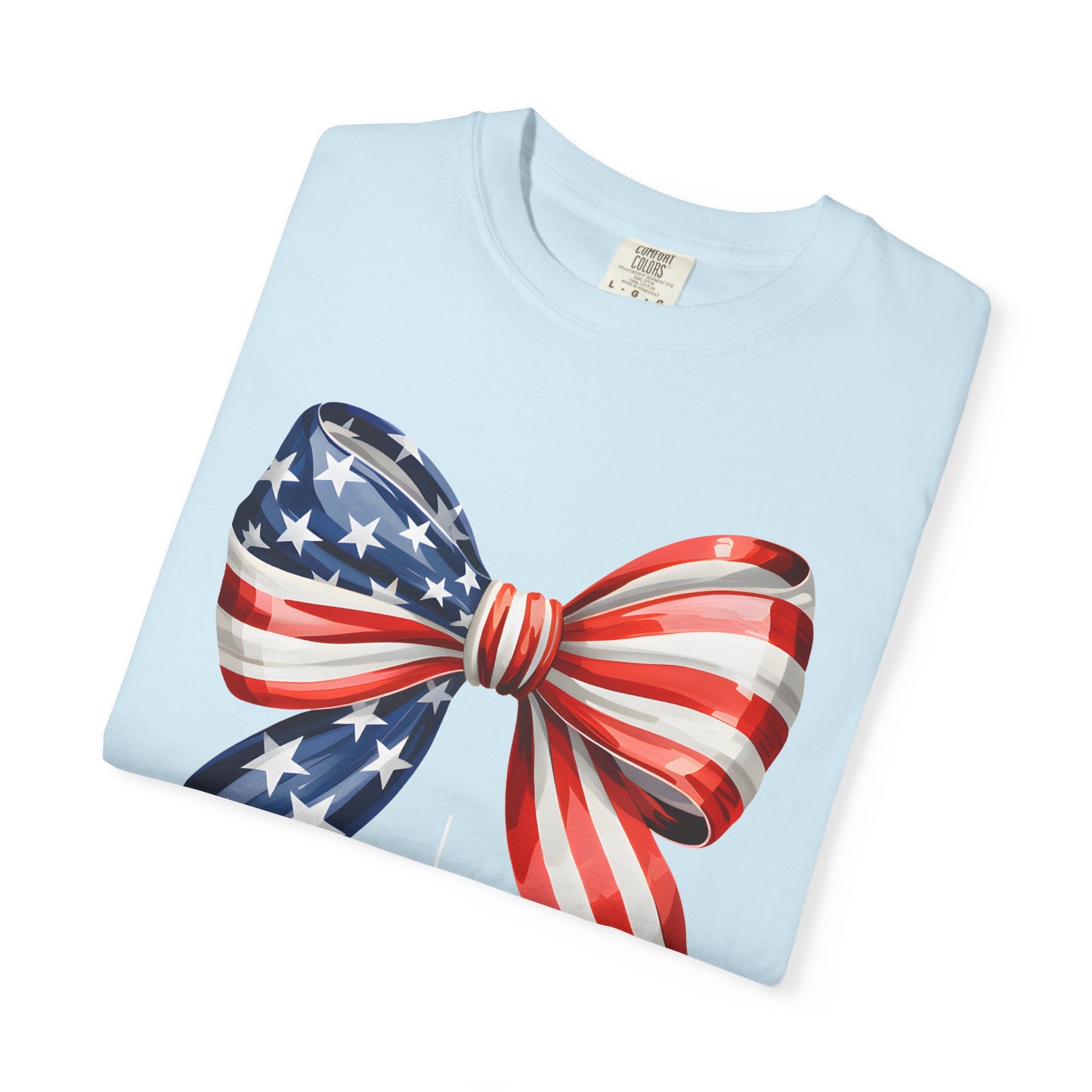 God Bless America Coquette Bow Shirt, Comfort Colors 4th of July Tee,Women's Patriotic Shirt,Independence Day Celebration Shirt,Gift for her