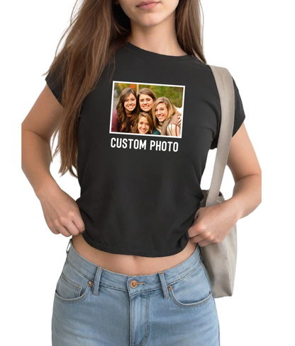 Custom Photo Baby Tee, Personalized baby tee, Personalized photo Shirt, Photo Tee, Y2K TShirt, Picture Shirt, Baby tee custom photo, Gift