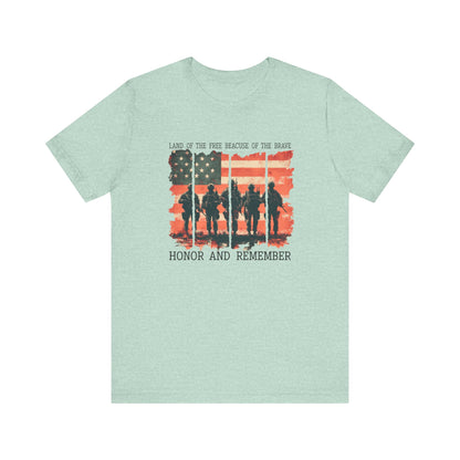 Memorial Day Shirt, American Flag Heart Shirt, Army Shirt, Patriotic American Flag Shirt,Land of the brave Shirt, Heart Memorial Day Shirt,