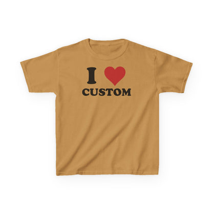 I Love Custom Baby Tee, Custom 90s TShirt, Custom 90s TShirt, Trendy Y2K Clothing,  I Heart Custom Shirt, Personalized Text Baby Tee