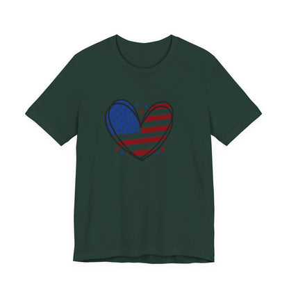 USA Flag Heart Shirt, Patriotic 4th of July Shirt, American Flag Tee, Fourth of July Shirt for Women ,USA Tee , Flag Heart T-Shirt , gift